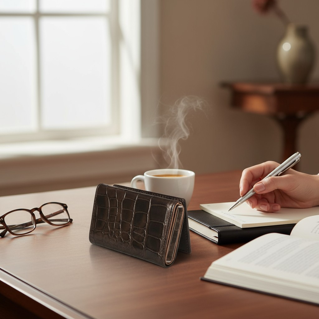 Portecarte ZIP - Cuir façon croco