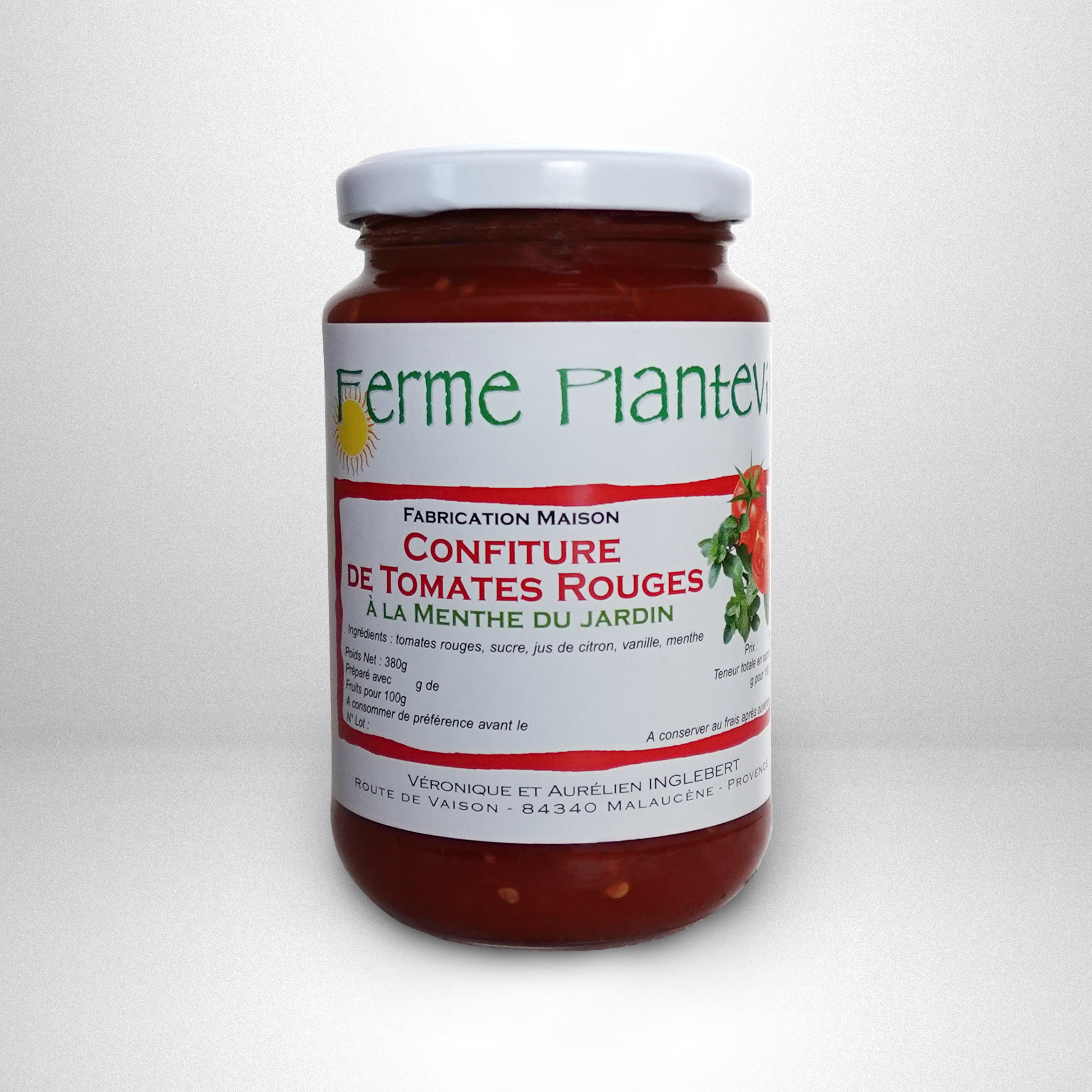 Confiture de tomates rouges à la menthe du jardin