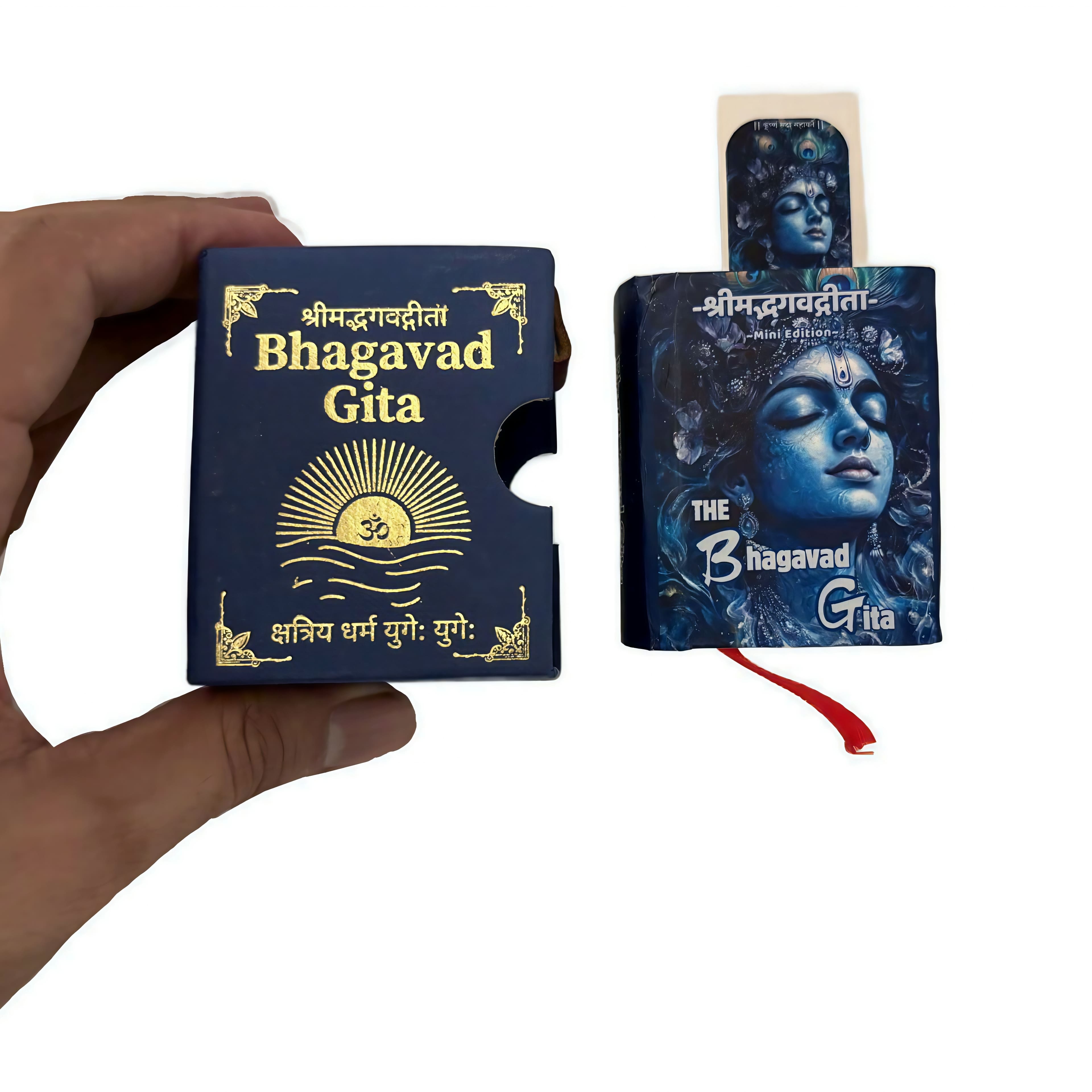 Mini Bhagavad Gita, Pocket Edition (Blue)