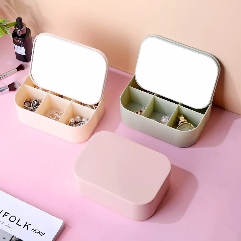 Caja organizadora de joyas con espejo