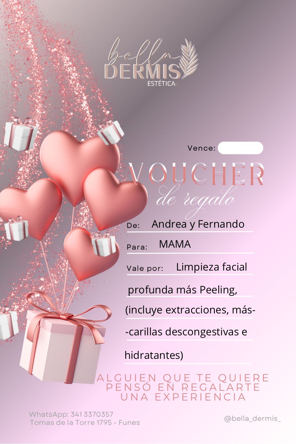 Voucher de regalo GIFT CARD Editable