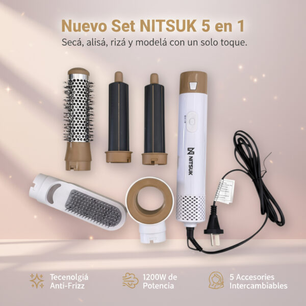 Set NITSUK 5 en 1 Buclera por secado rapido