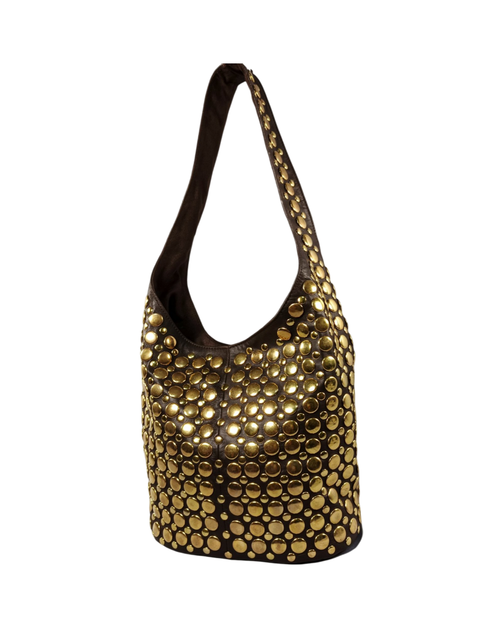 Gold Studded Shoulder Bag Medium