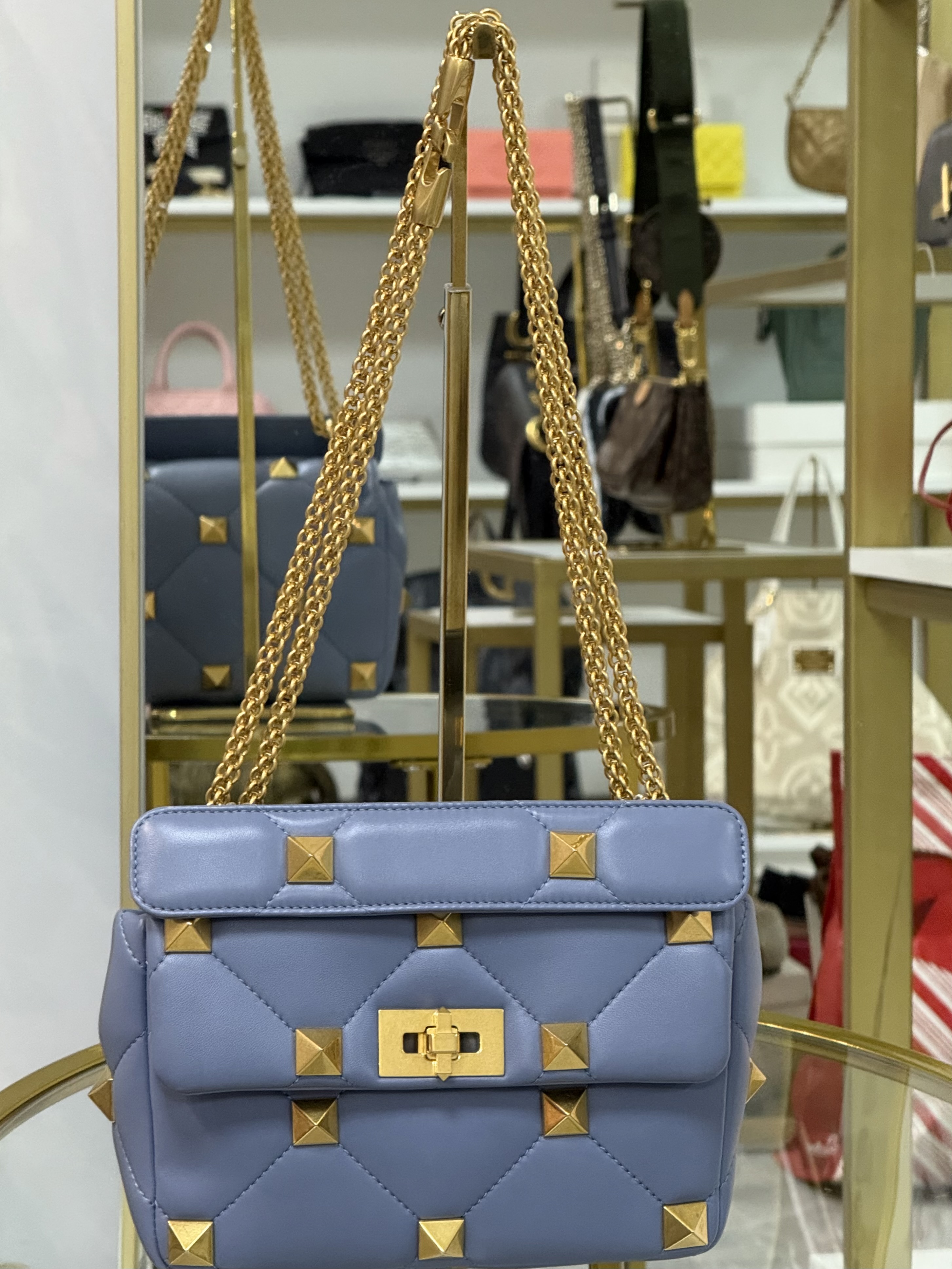 Valentino Roman Studs celeste mediano 