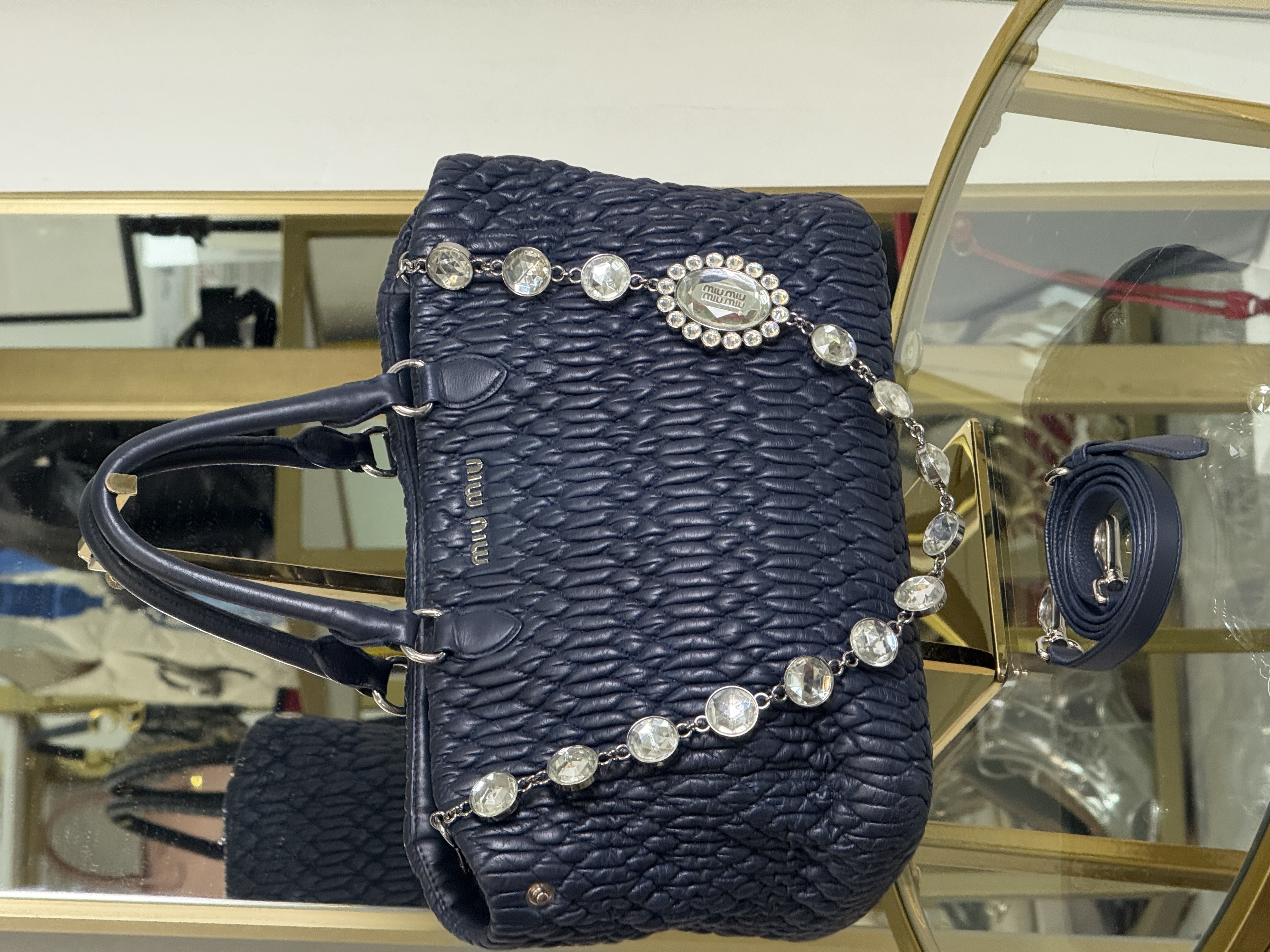 MIU MIU CROSSBODY TOTE AZUL