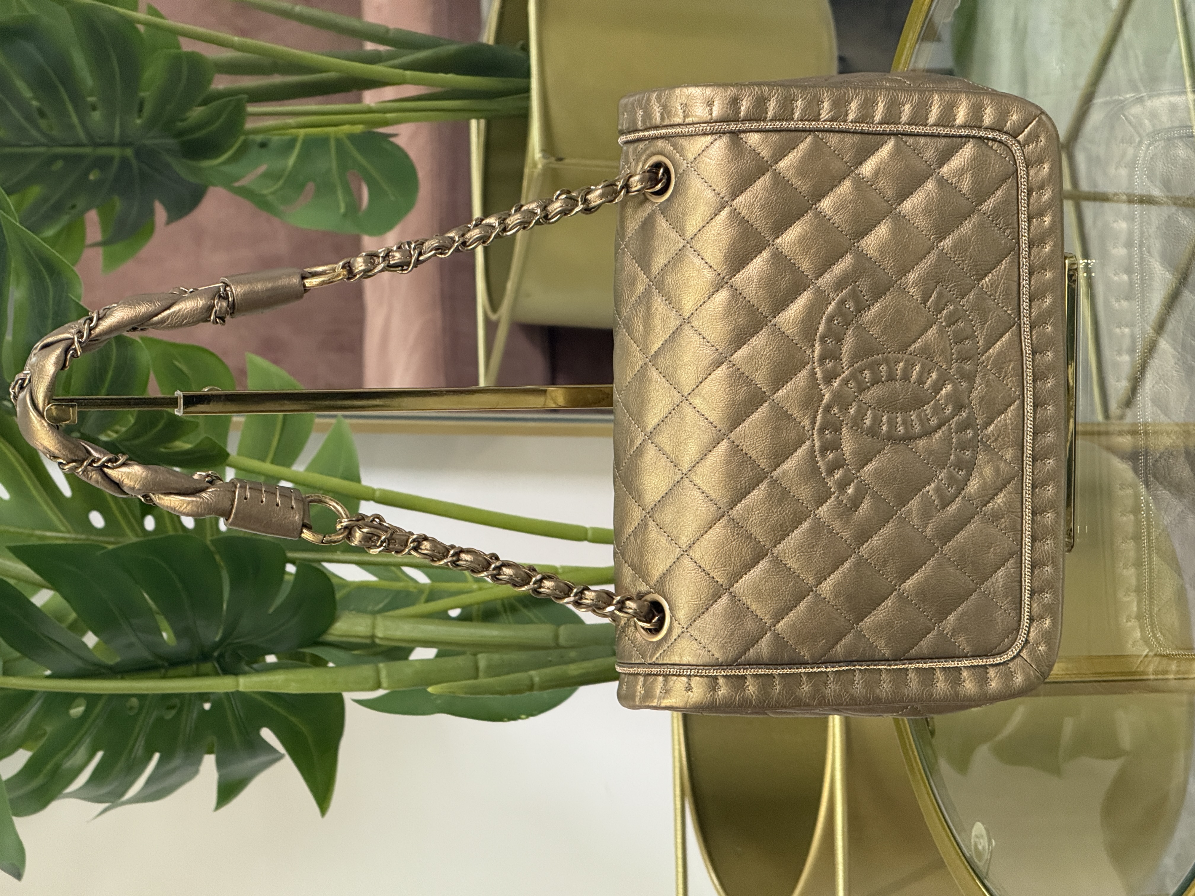 Chanel Bronze CC Quilted Shoulder 