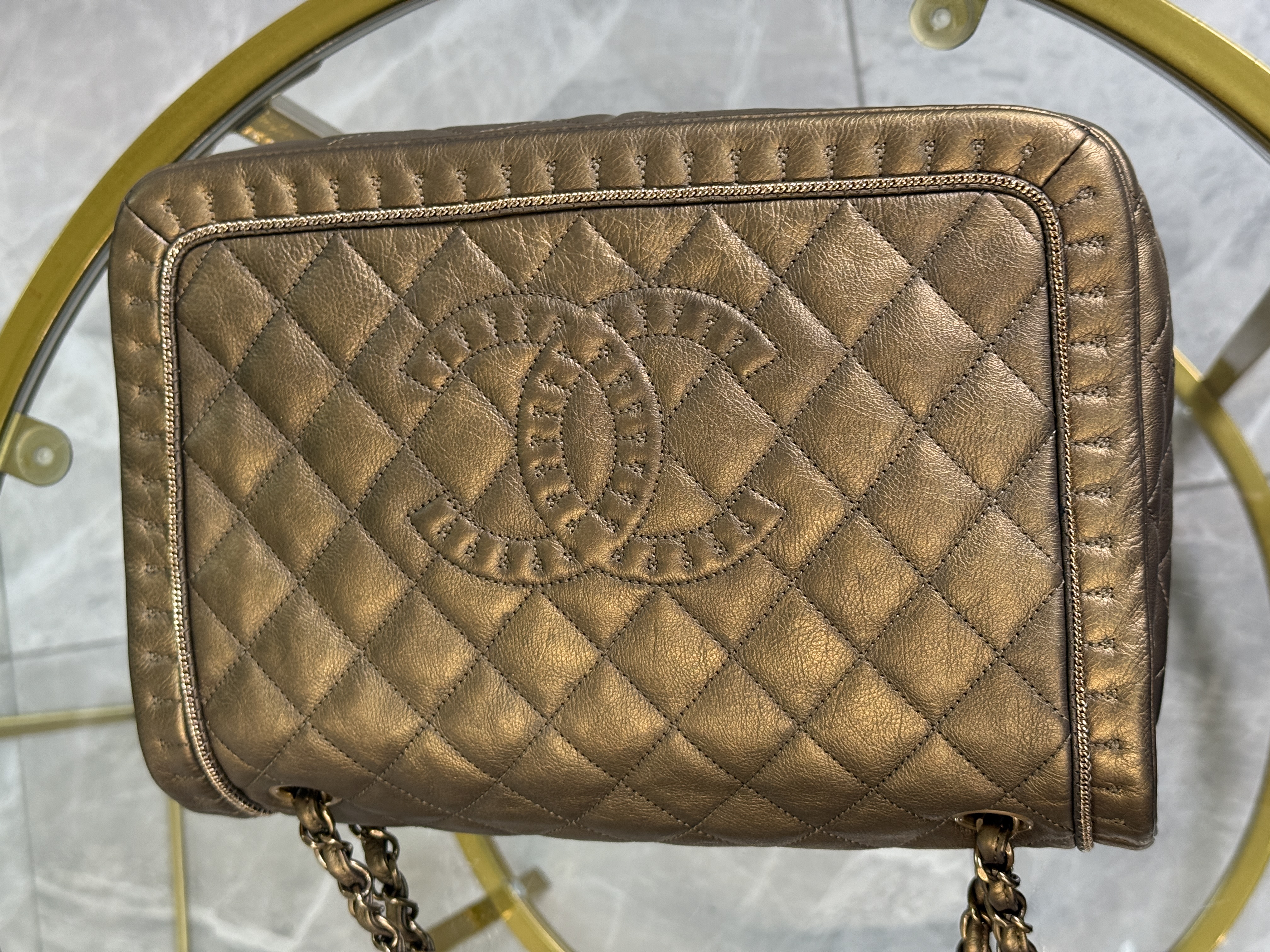 Chanel Bronze CC Quilted Shoulder 