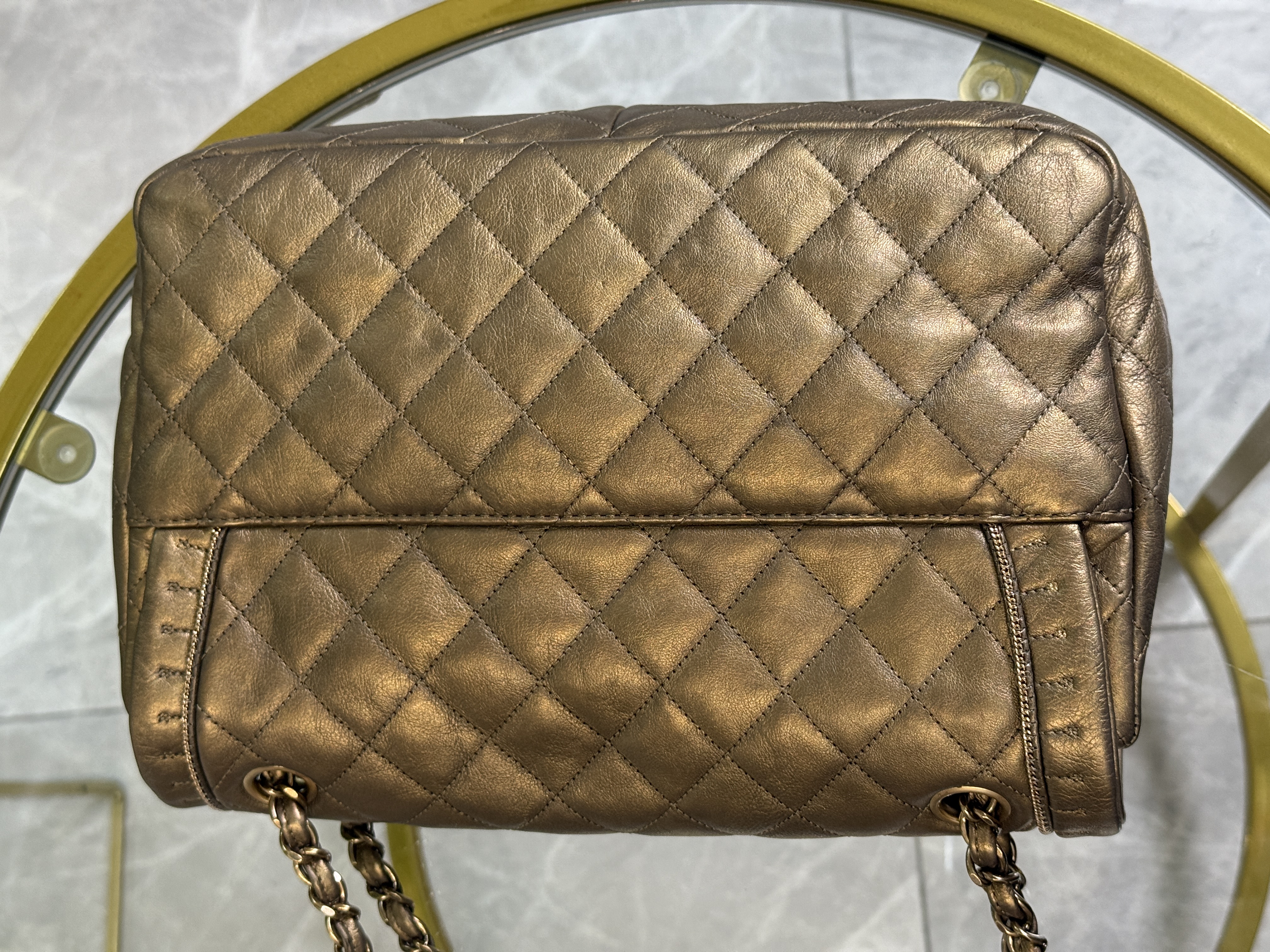 Chanel Bronze CC Quilted Shoulder 