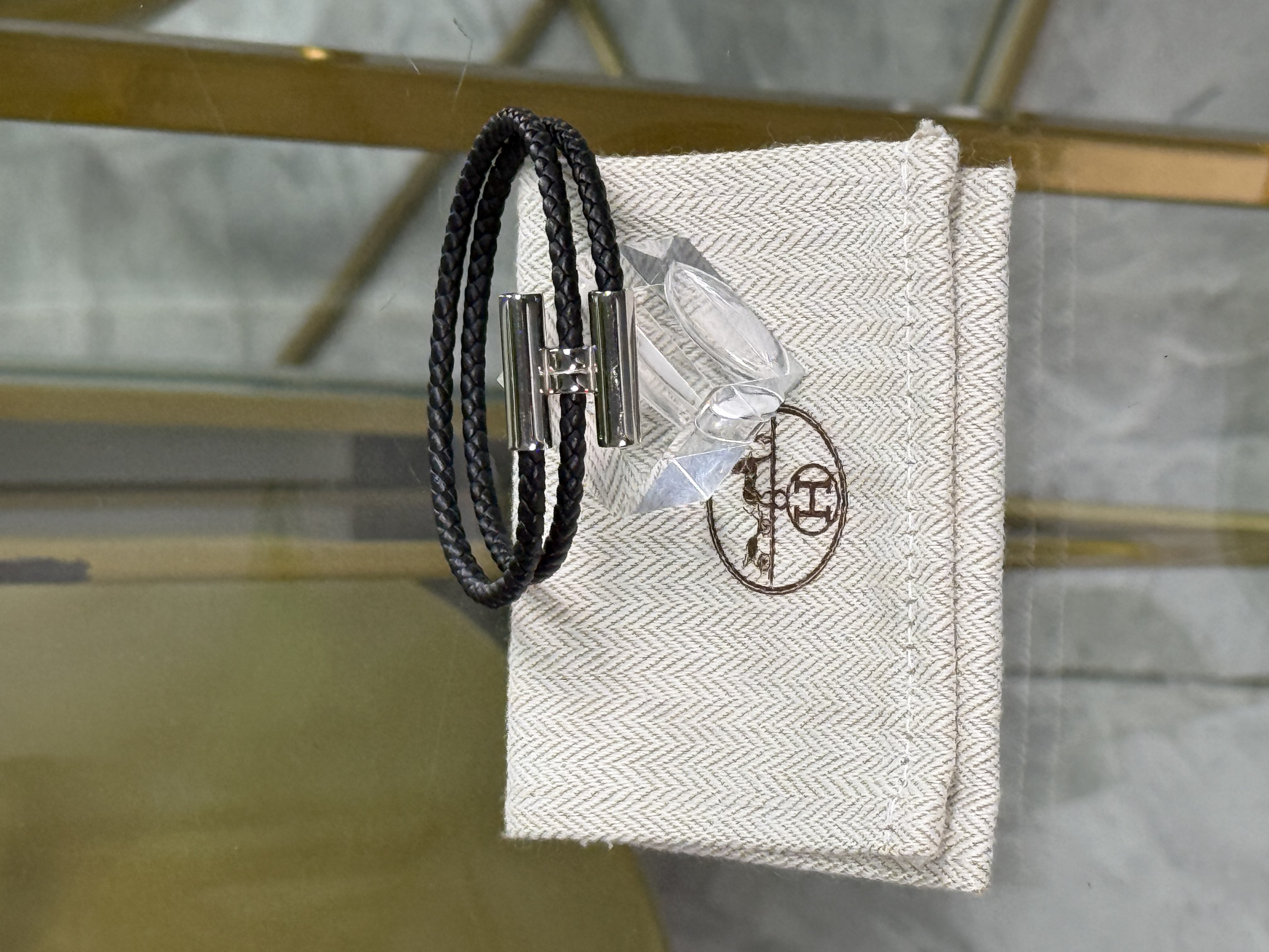 Hermes Pulsera de cuero doble