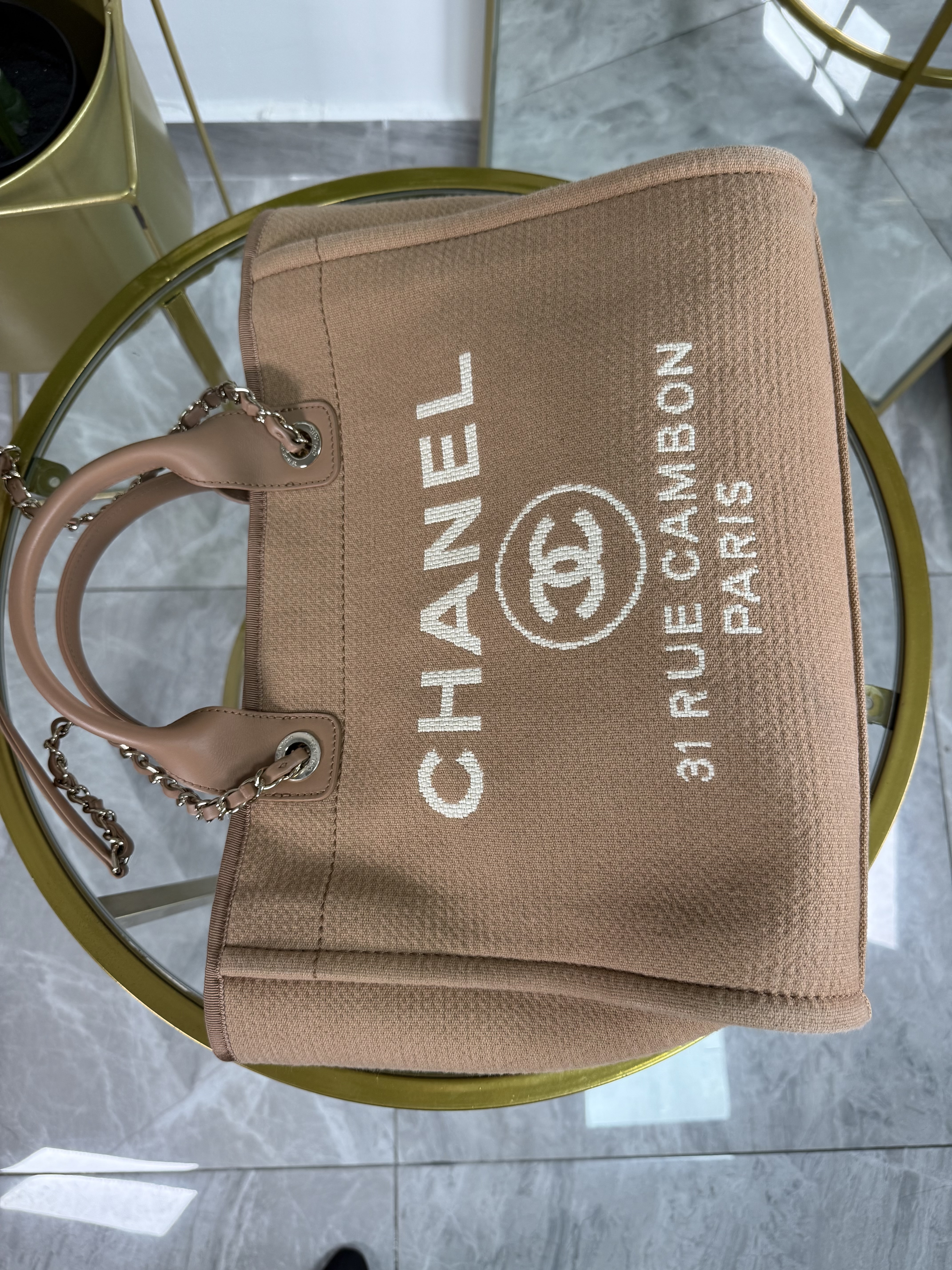 Chanel Deauville Small Camel
