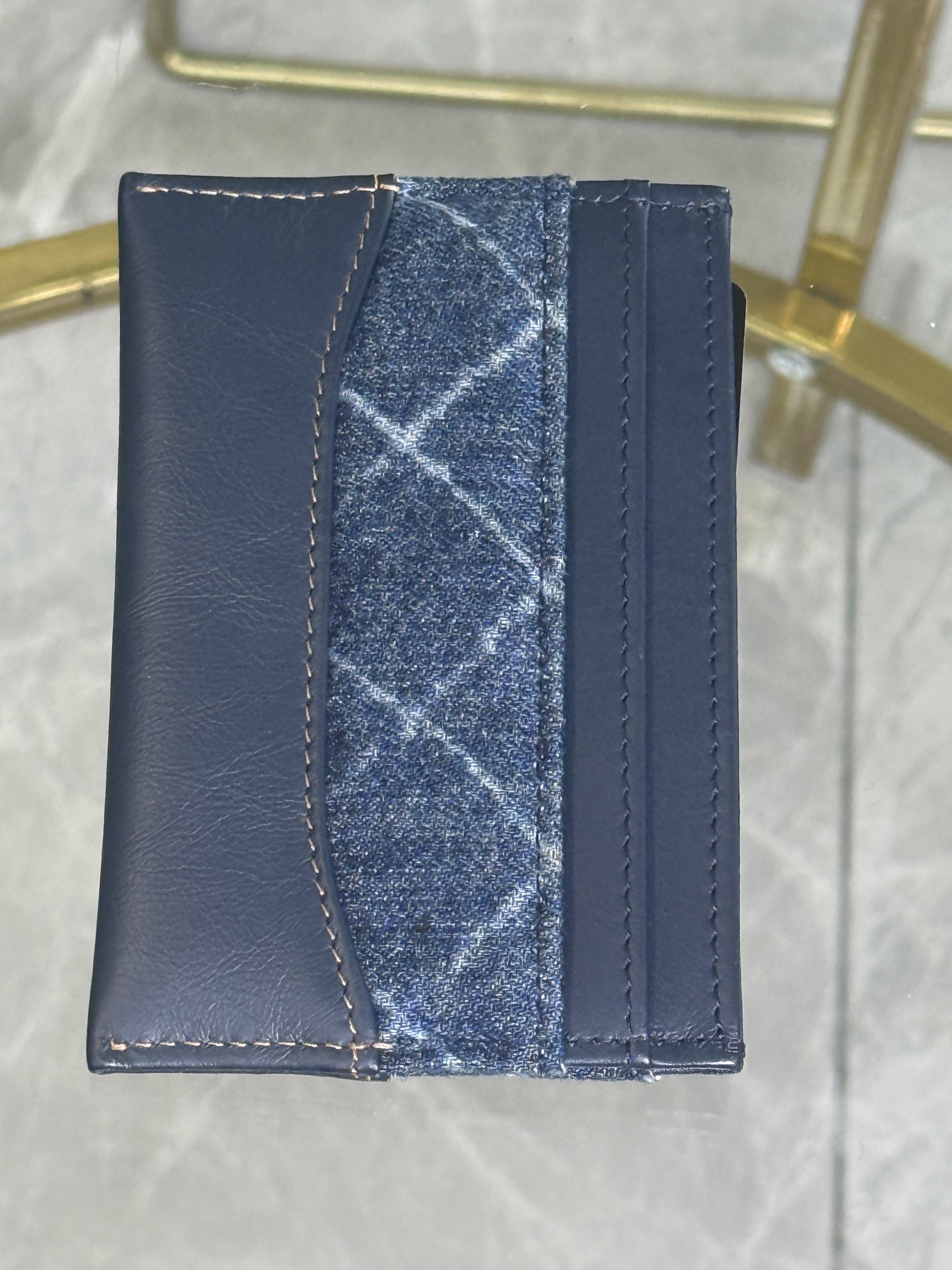 Chanel Tarjetero Denim con Piel