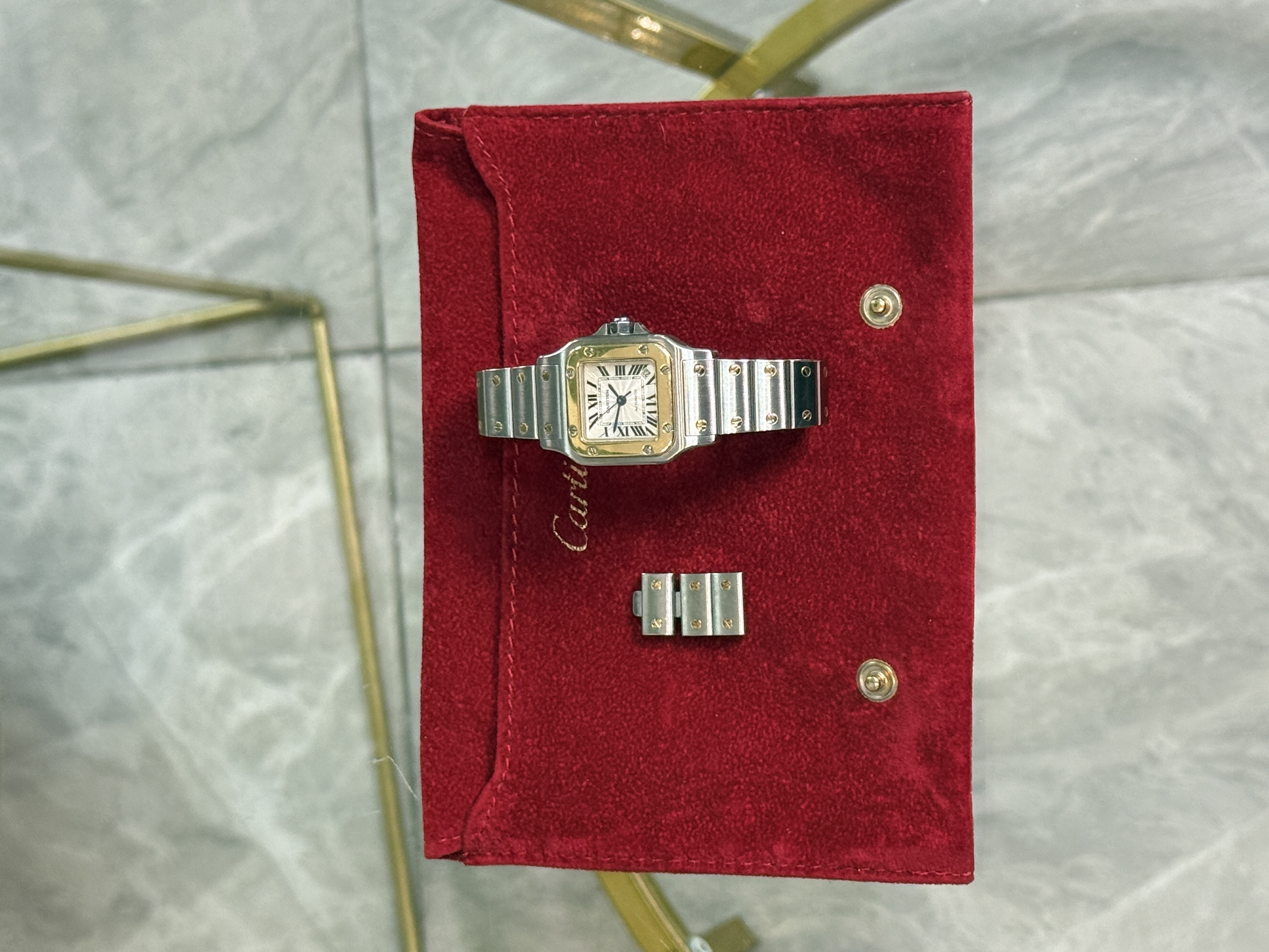 Cartier Santos Galbee de Acero y Oro 