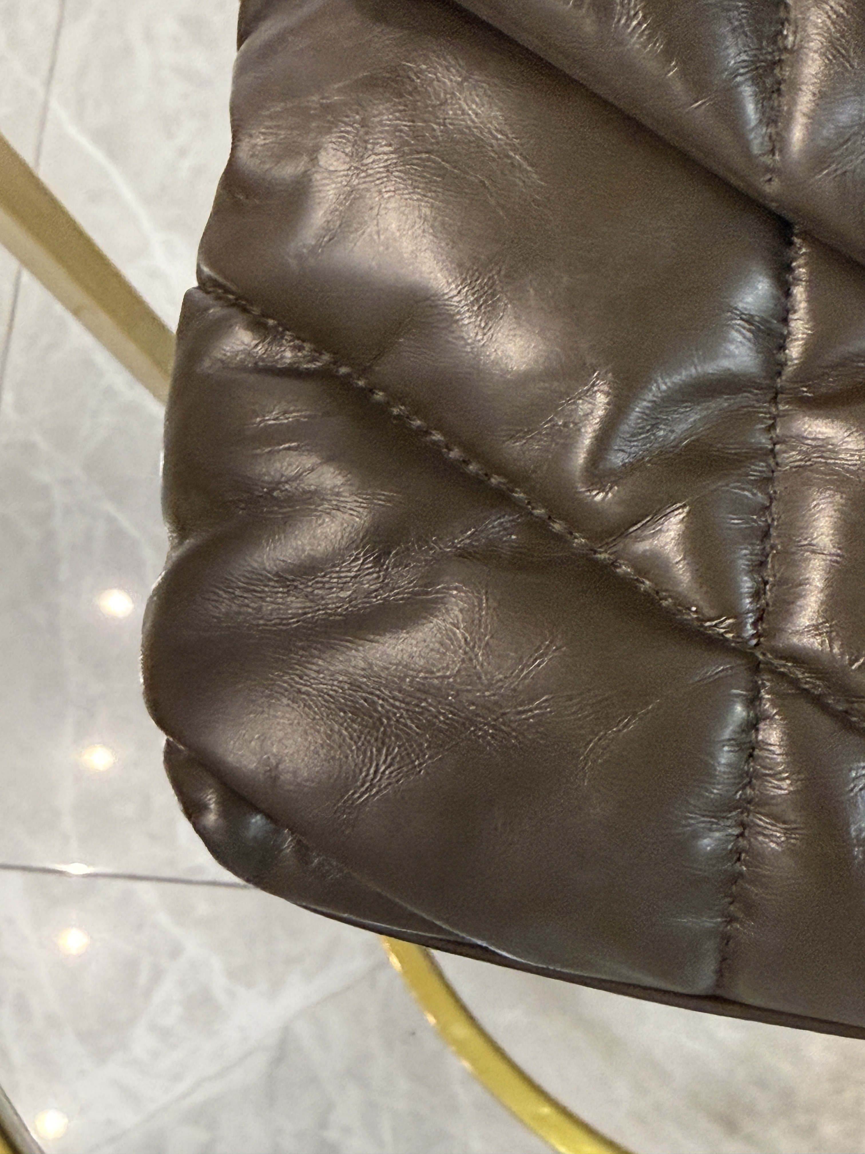 Saint Laurent Puffer Small Verde Militar
