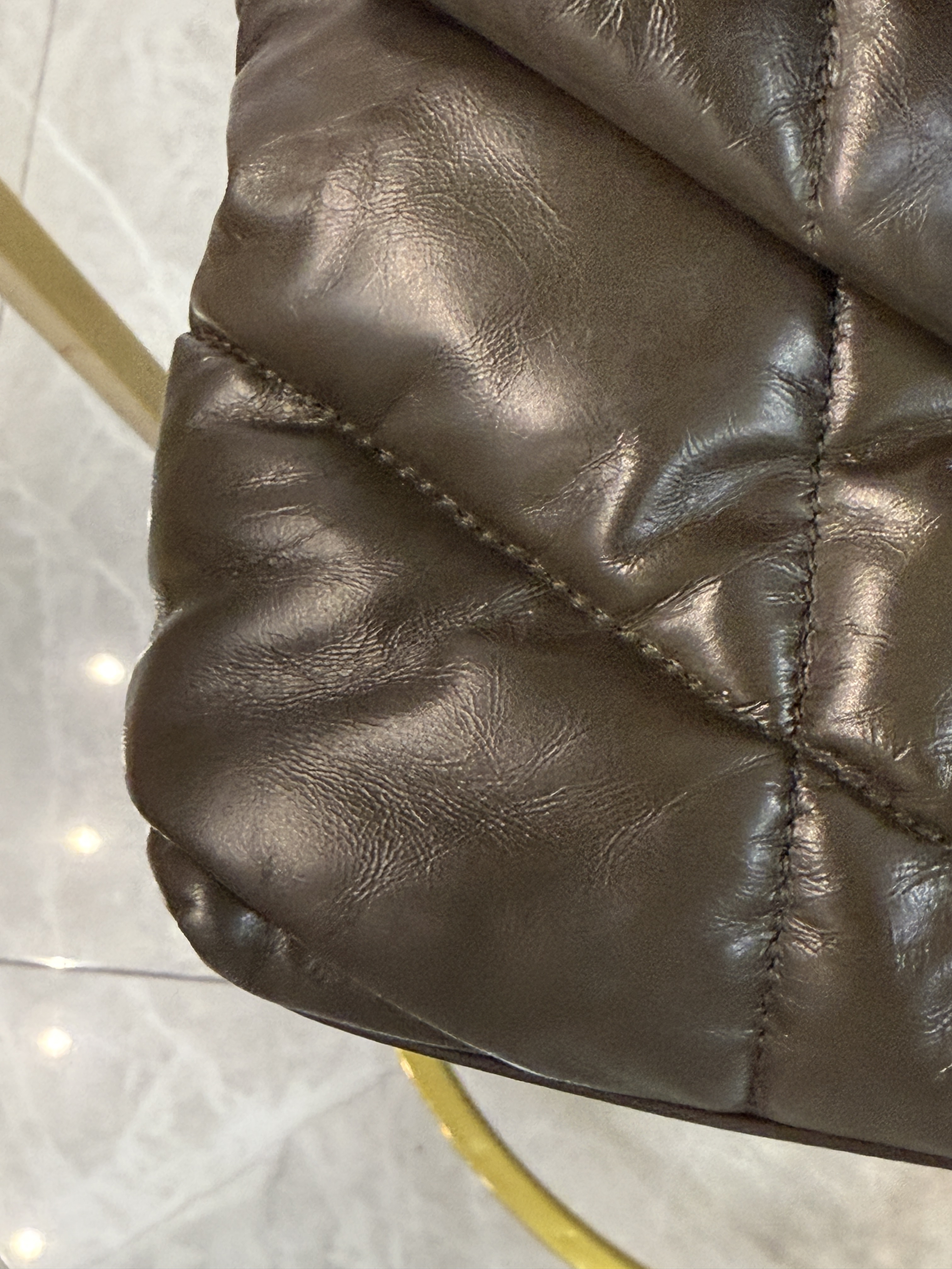 Saint Laurent Puffer Small Verde Militar