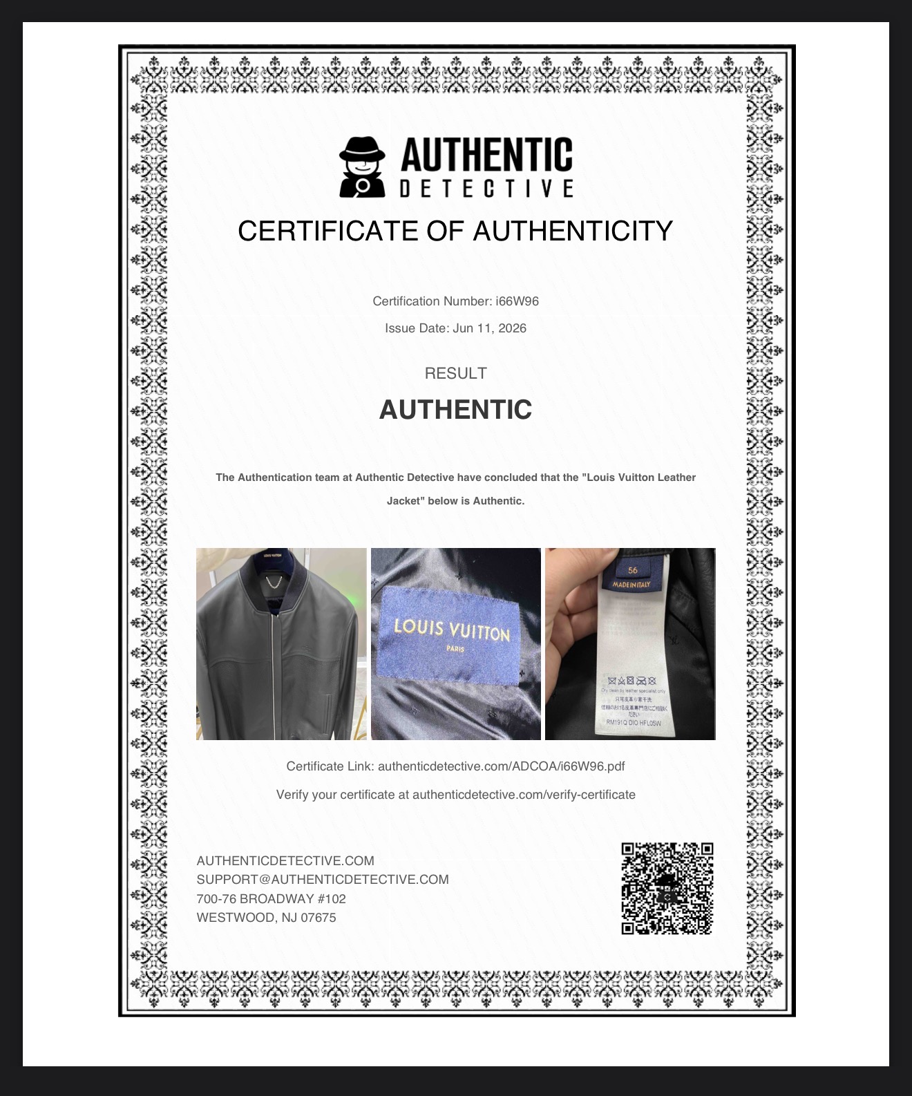 Louis Vuitton Leather Jacket Talla L