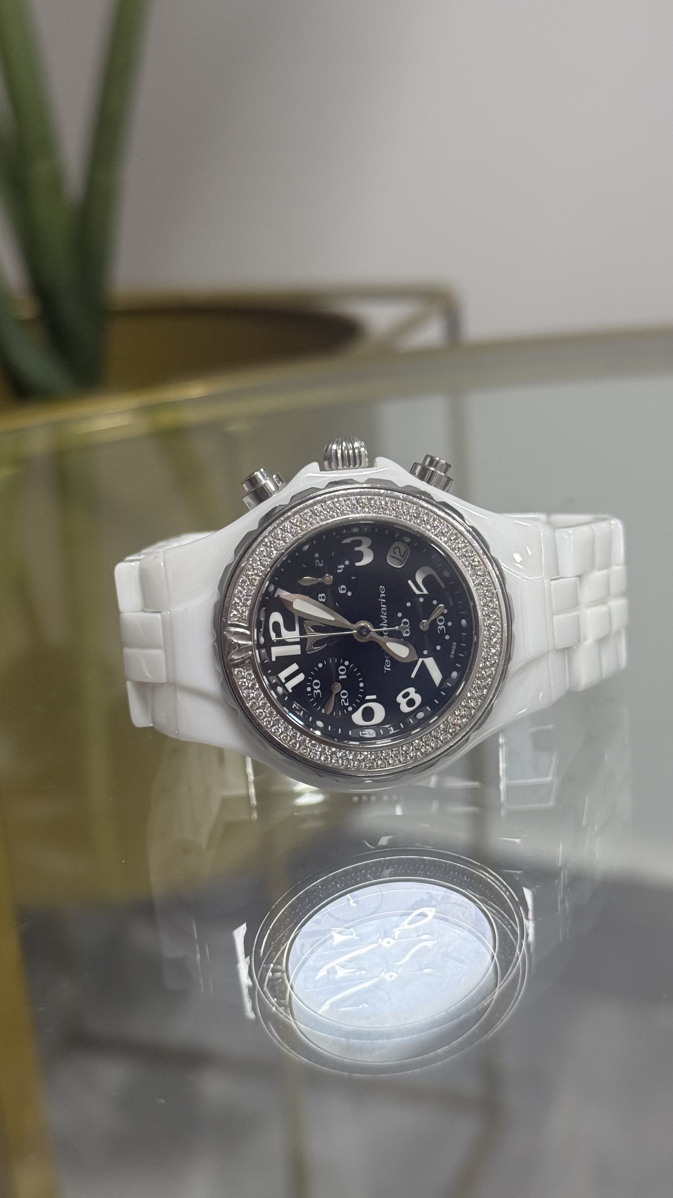 Technomarine Reloj de Ceramica, Acero y Diamantes 