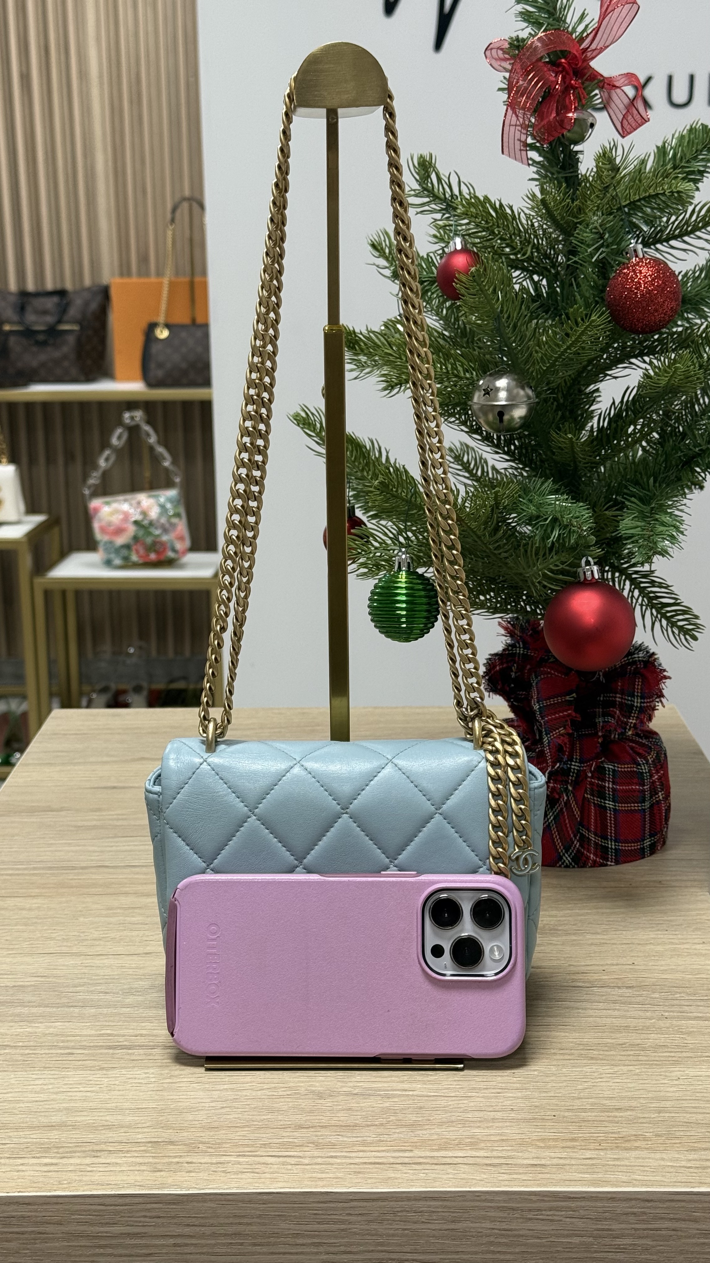 Chanel Mini Flap Bag Celeste Cielo