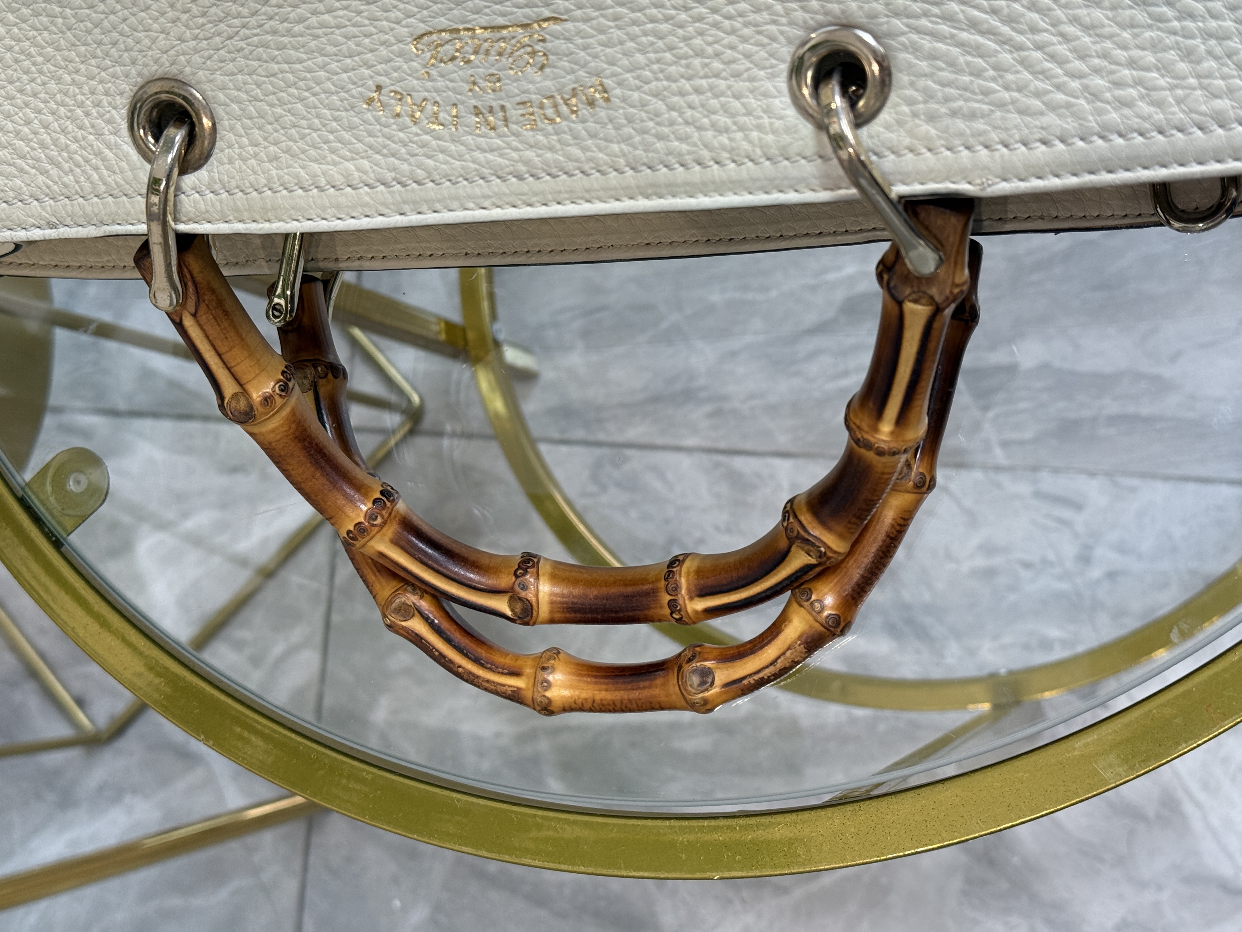 Gucci Bamboo Crossbody/Tote Ivory 