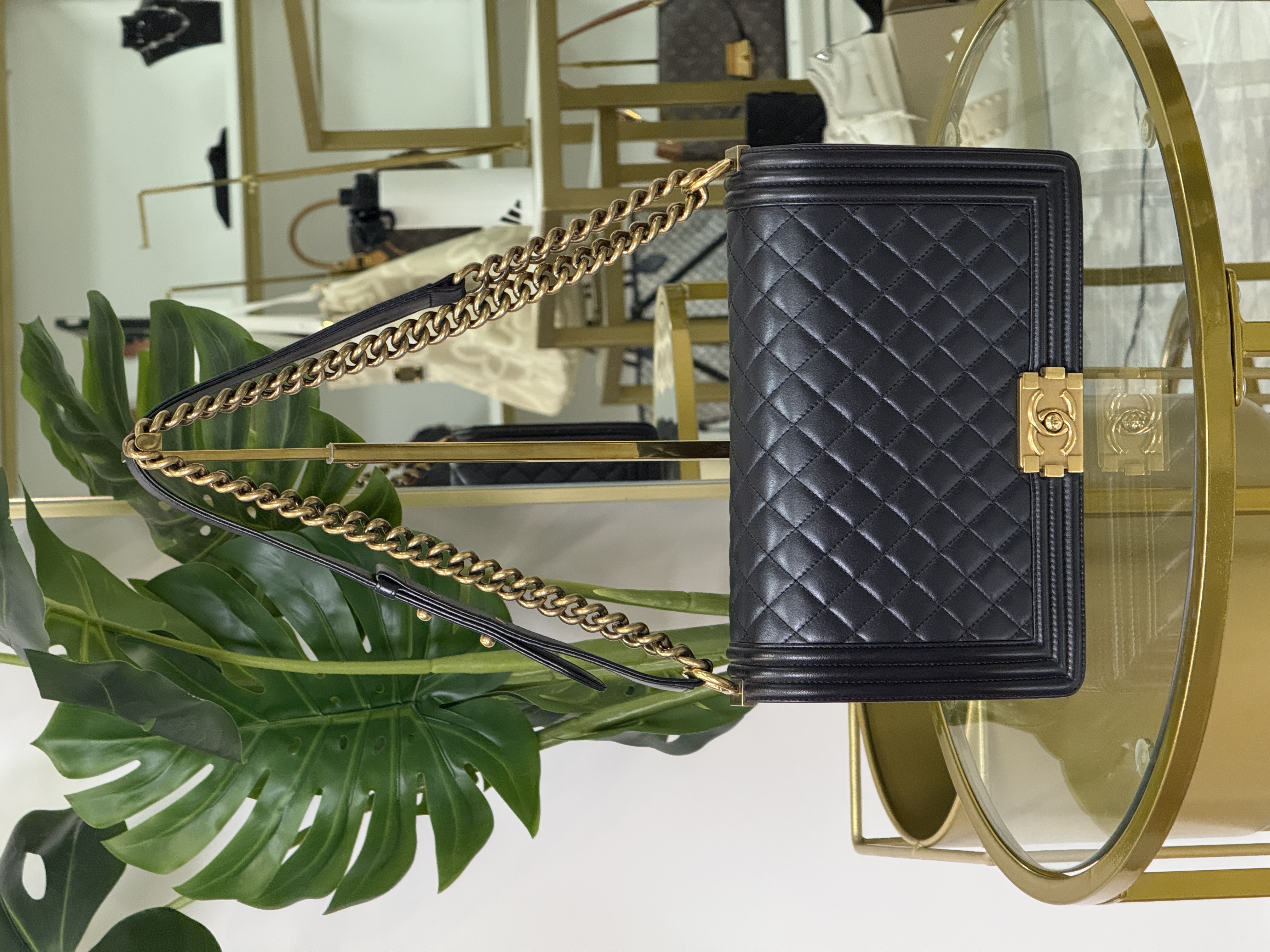 Chanel Boy Mediano Negro 