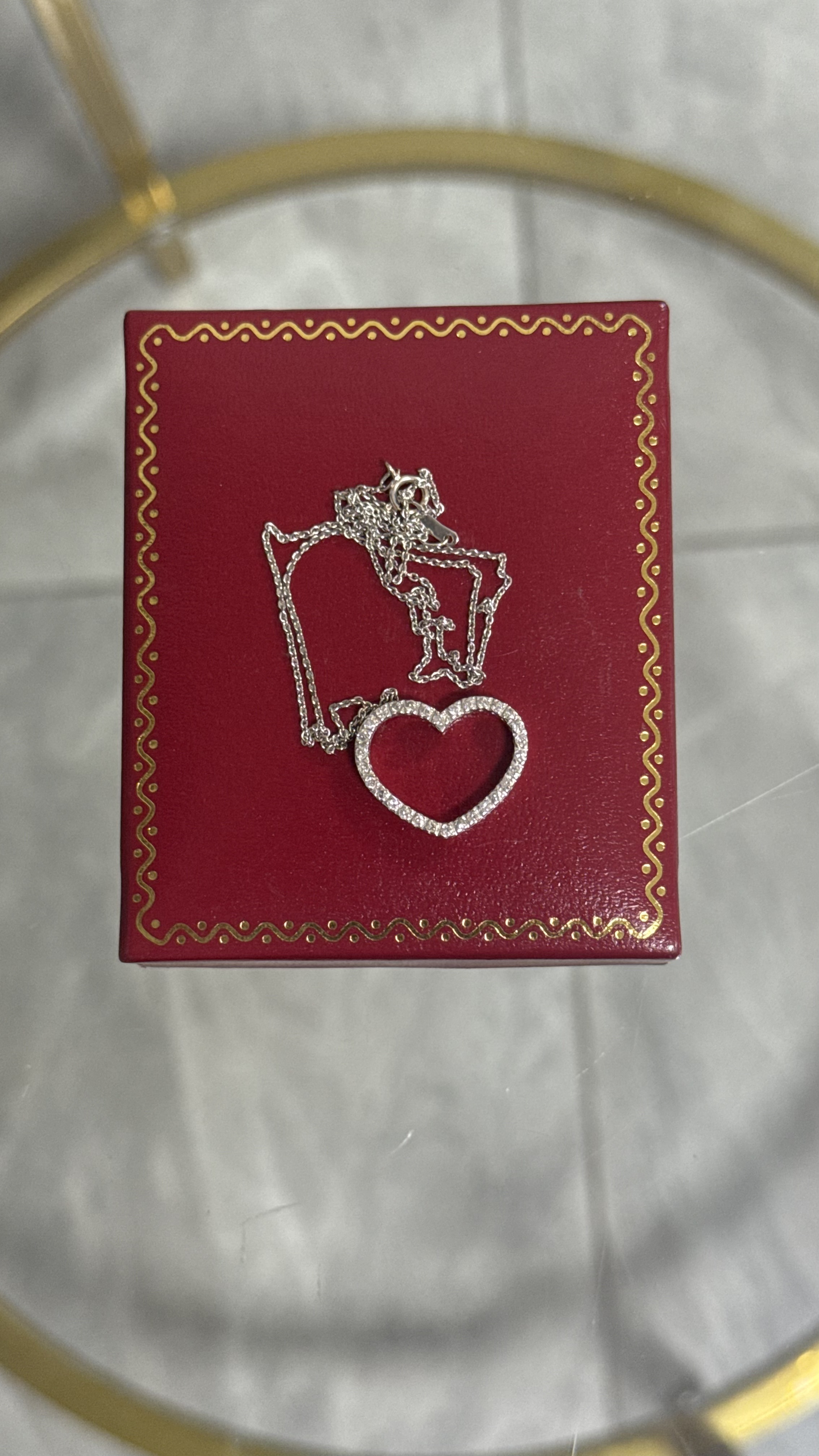 Collar Oro Blanco 14kt con Diamantes 