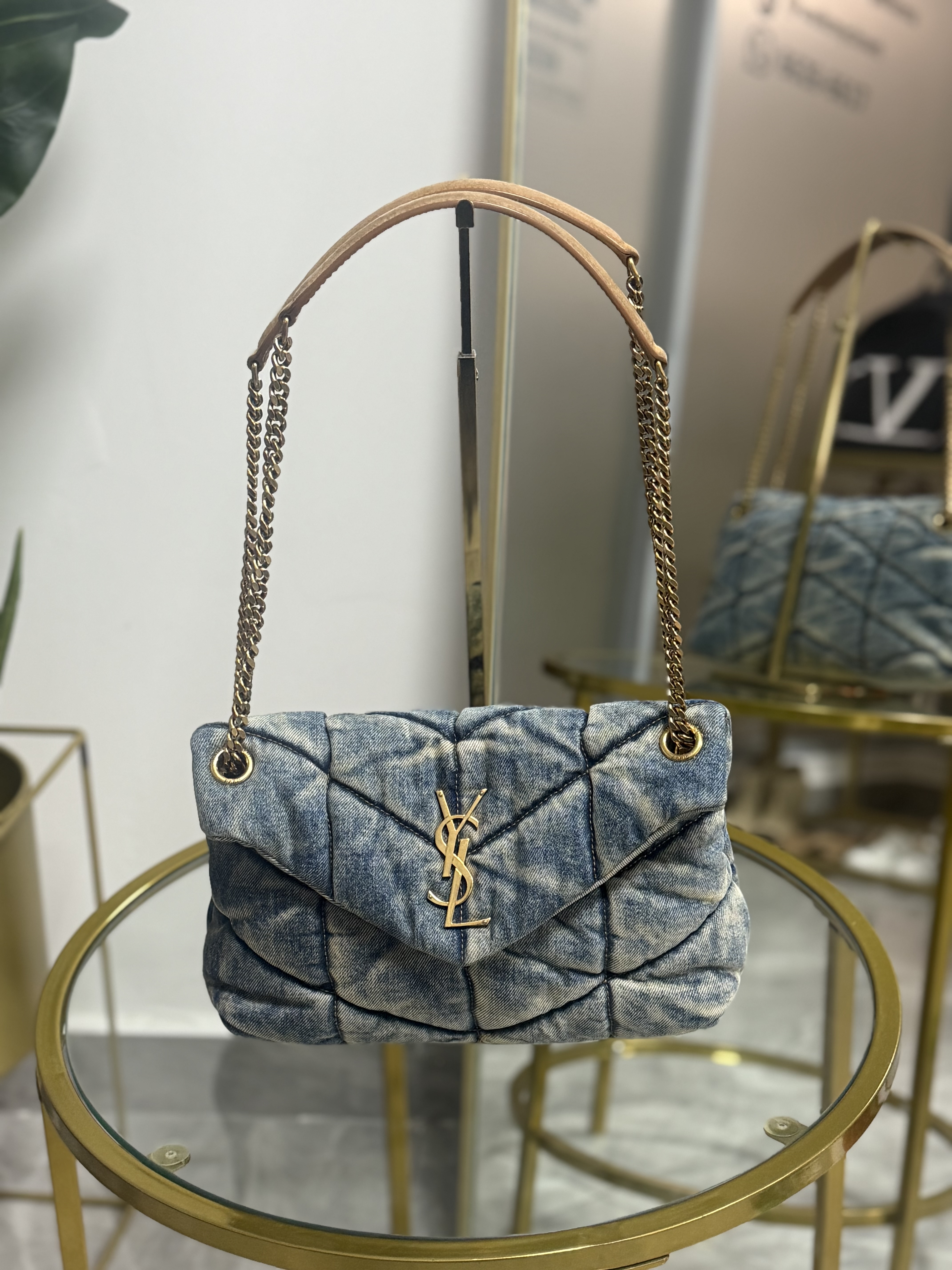 Saint Laurent Puffer Small Denim