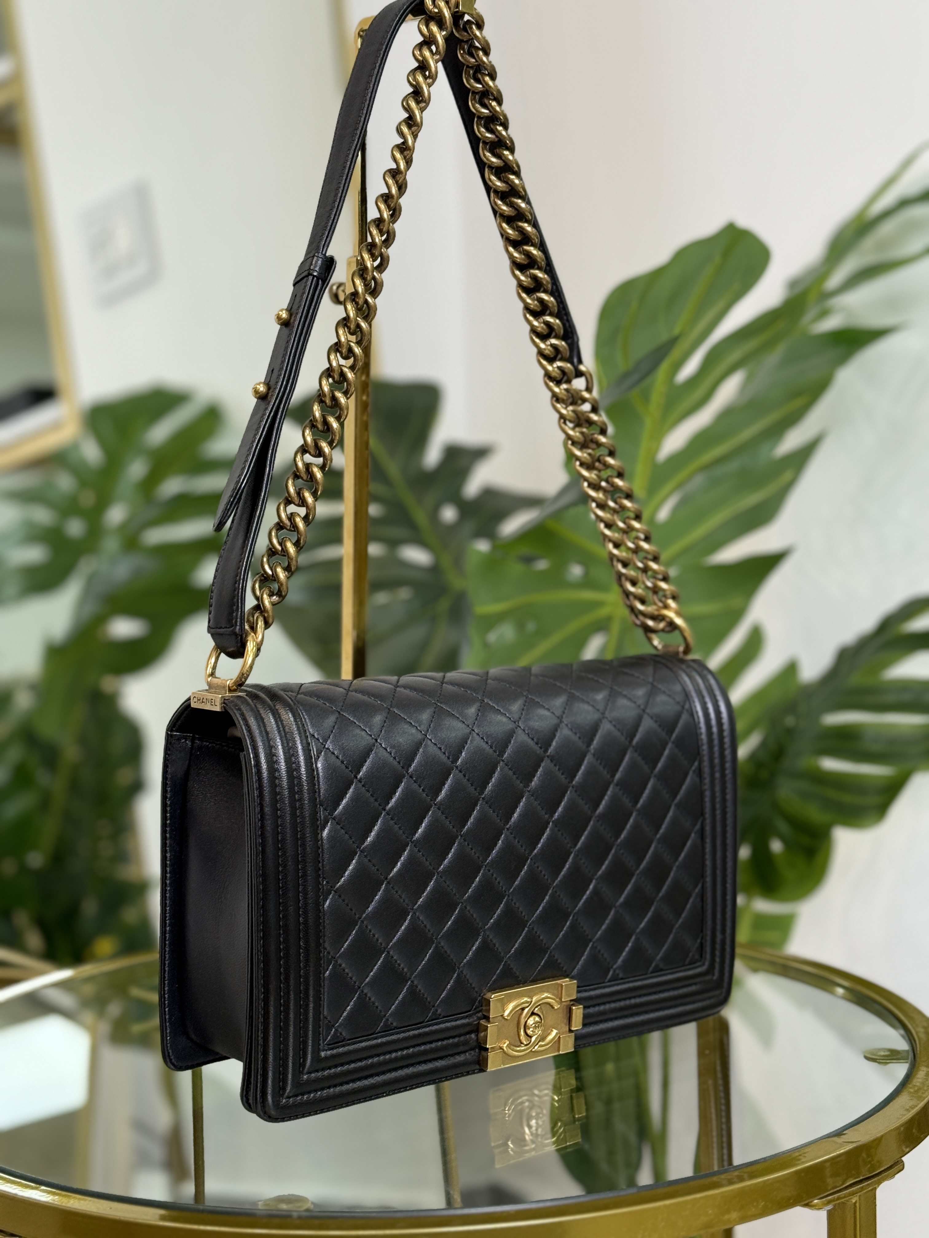 Chanel Boy Mediano Negro 
