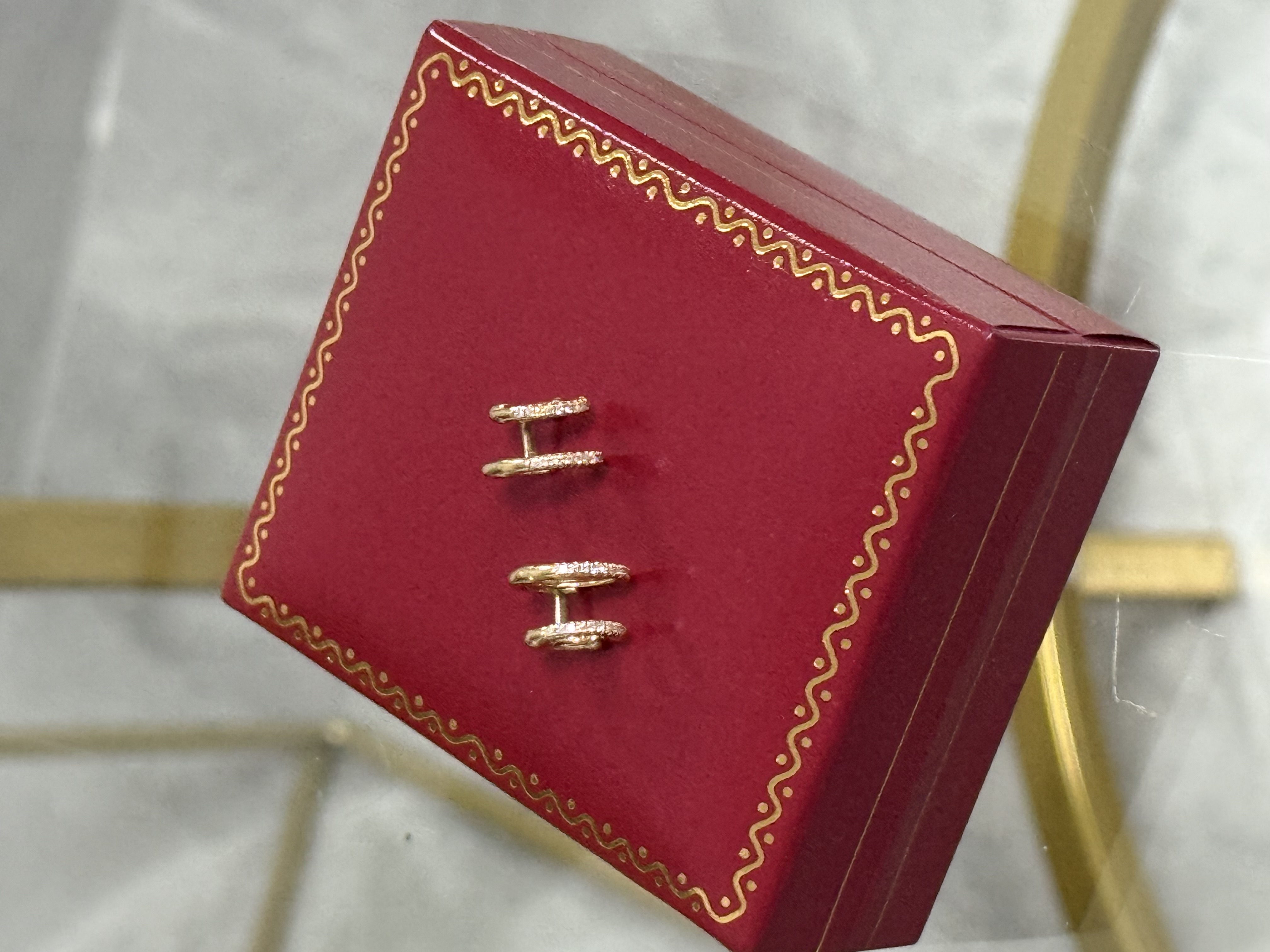 Argollas Piercing Look Oro 14kt con Diamantes 