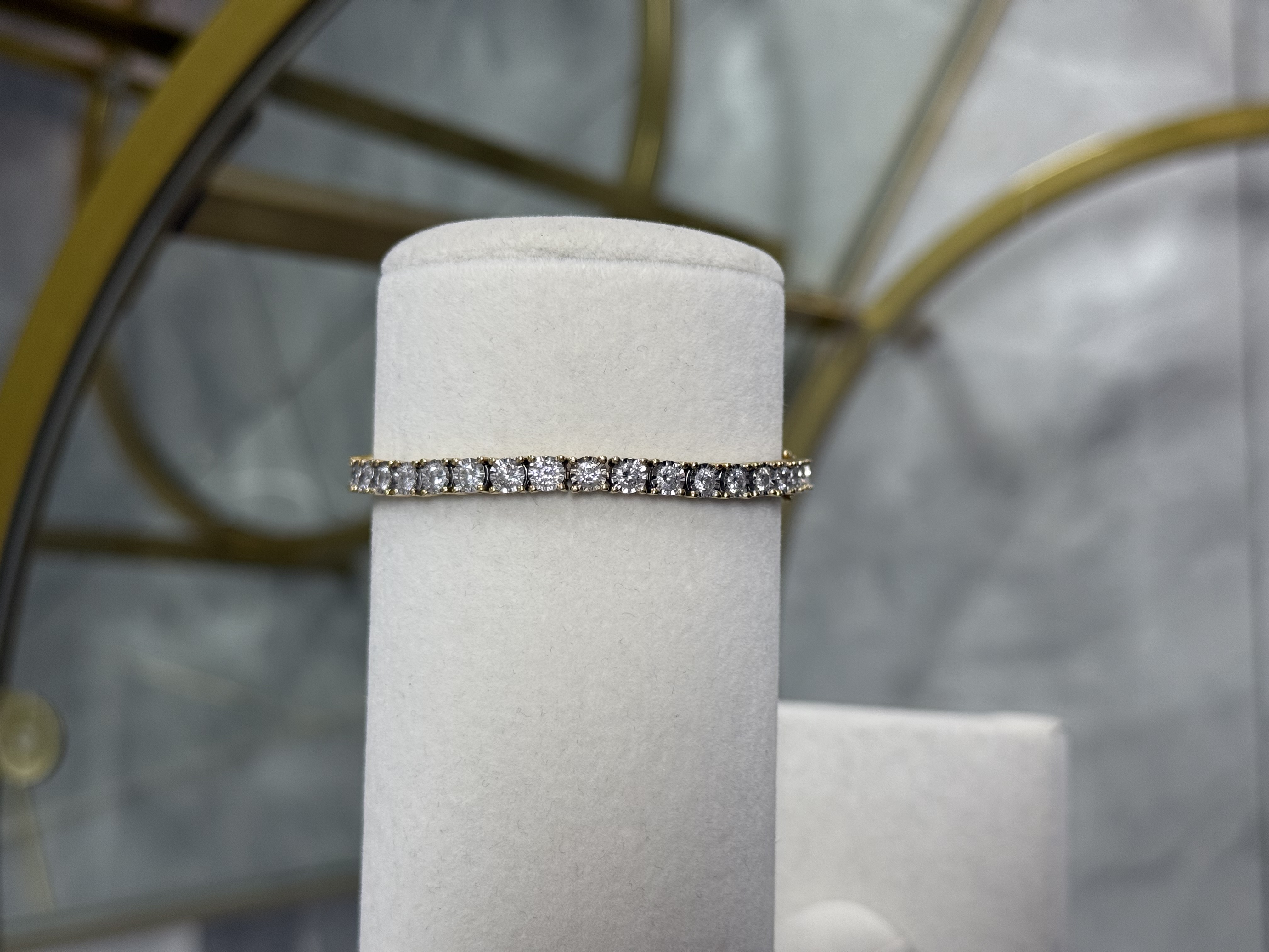 Pulsera Tenis Oro Amarillo 14kt y Diamantes 