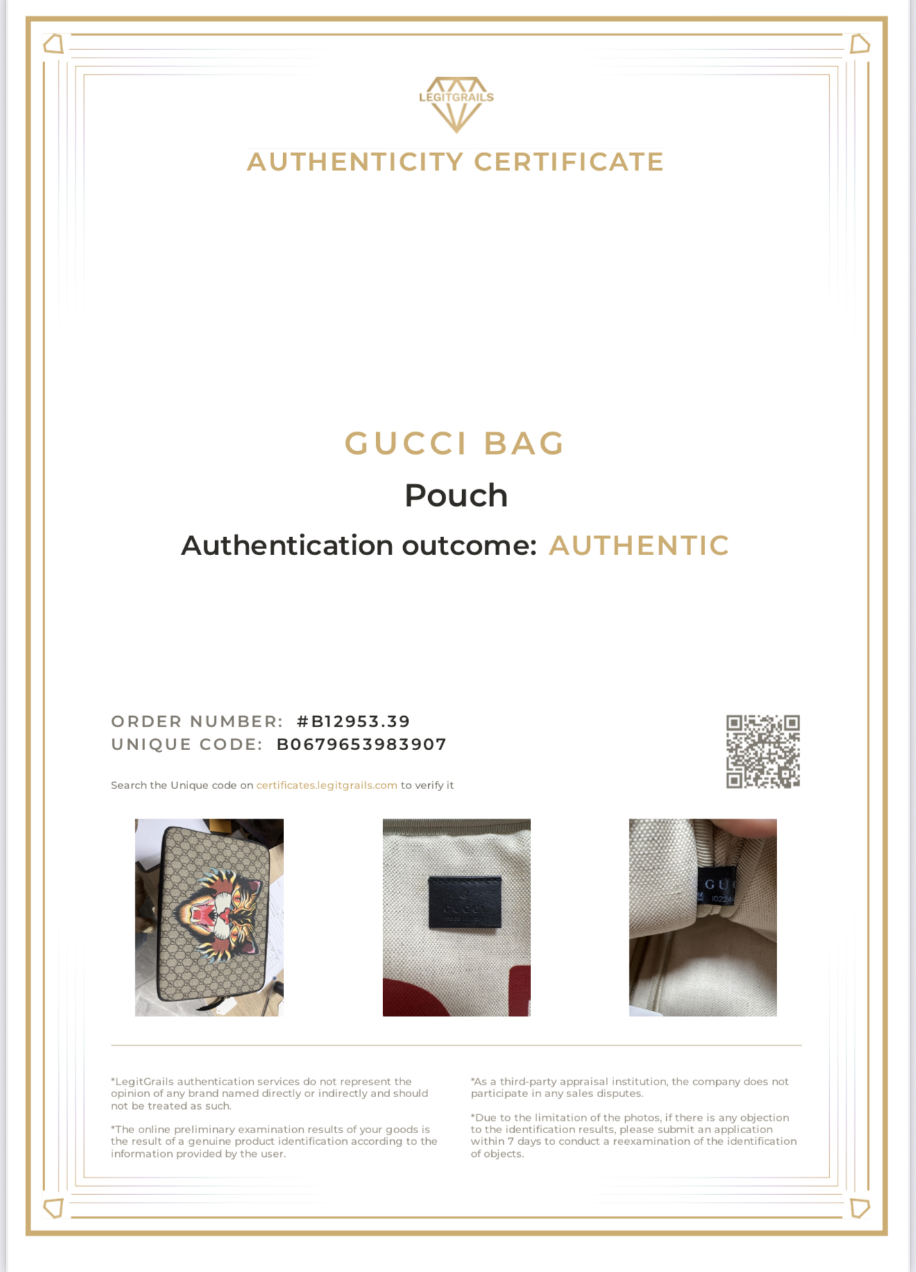 Gucci Tiger Computer Pouch