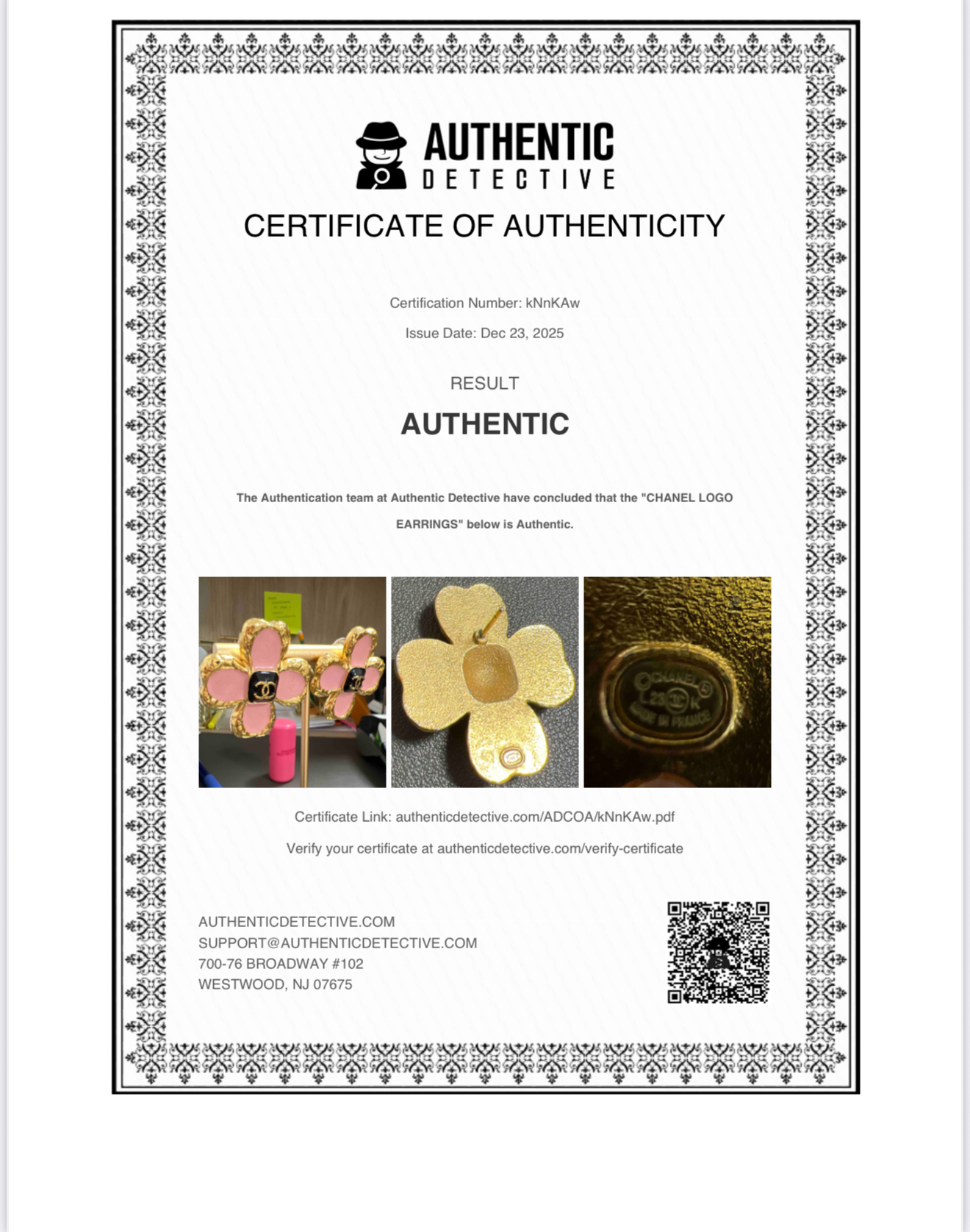 Chanel Aretes de Flor