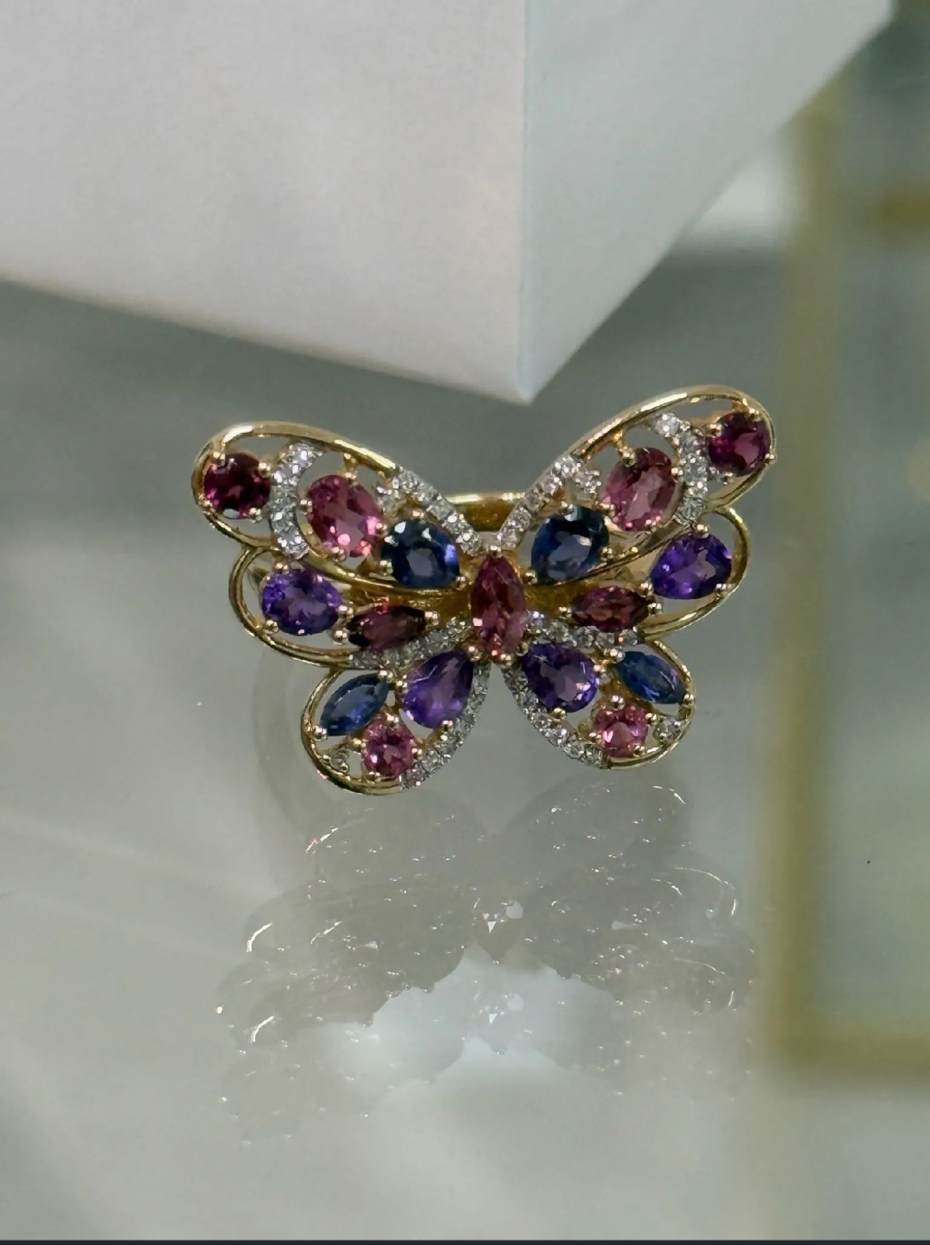 Effy Anillo Oro 14k Piedras de Colores