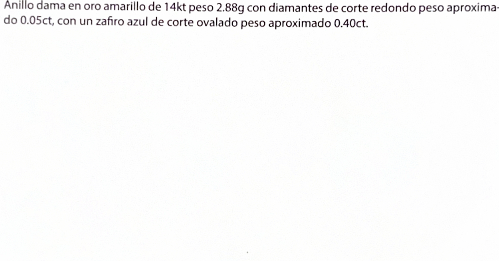 Anillo oro 14kt, zafiro azul  y diamantes 