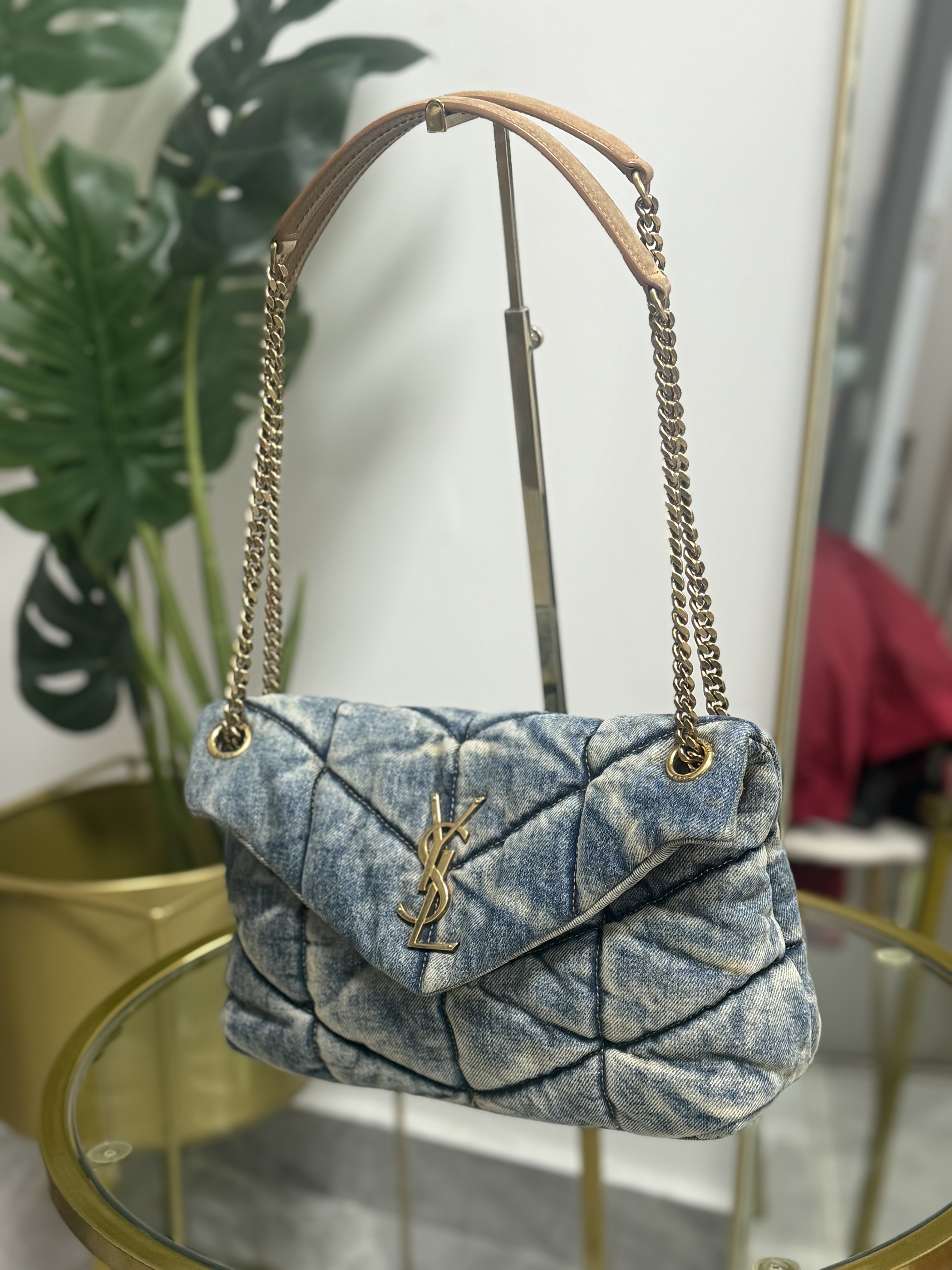 Saint Laurent Puffer Small Denim