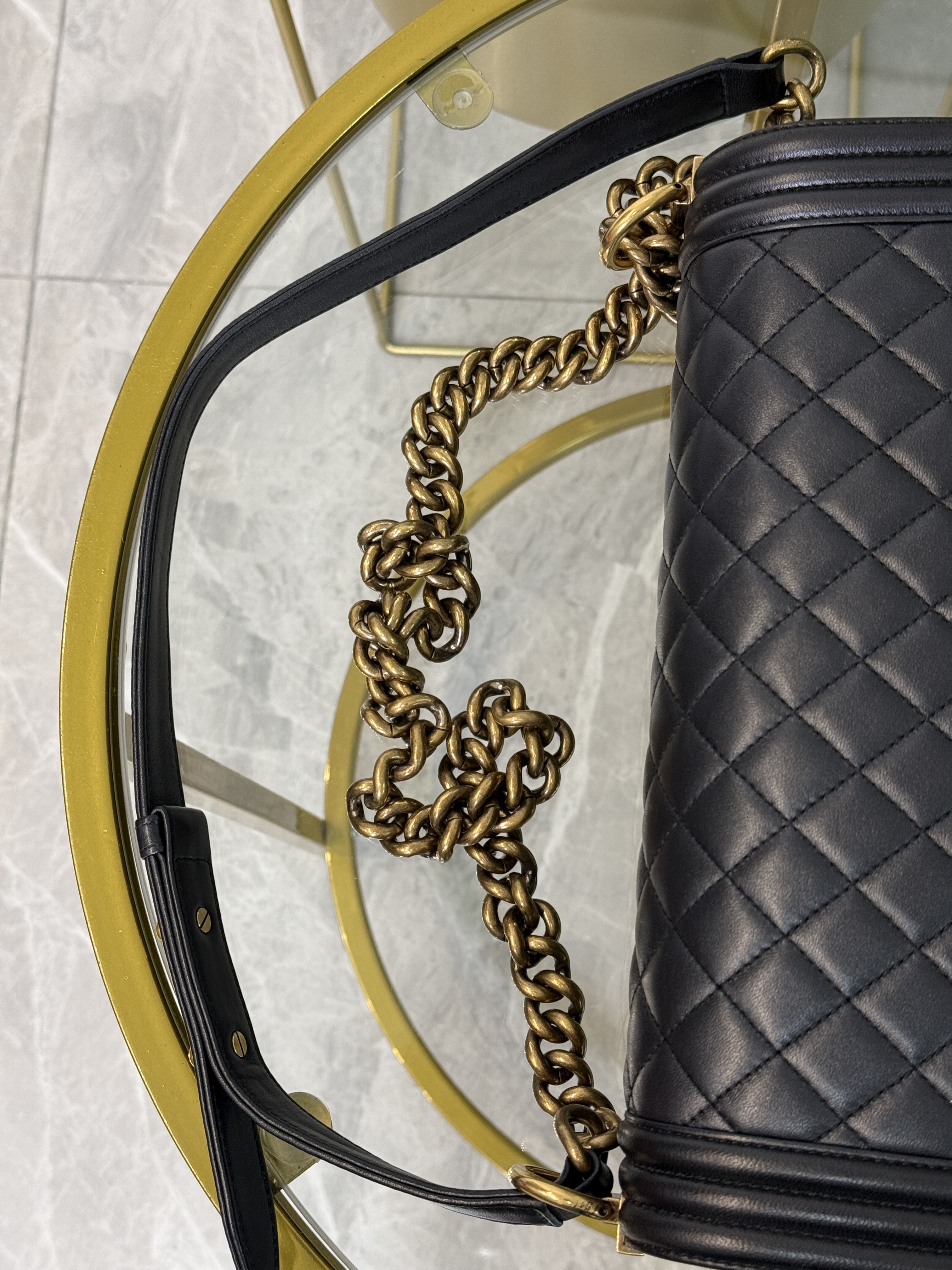 Chanel Boy Mediano Negro 