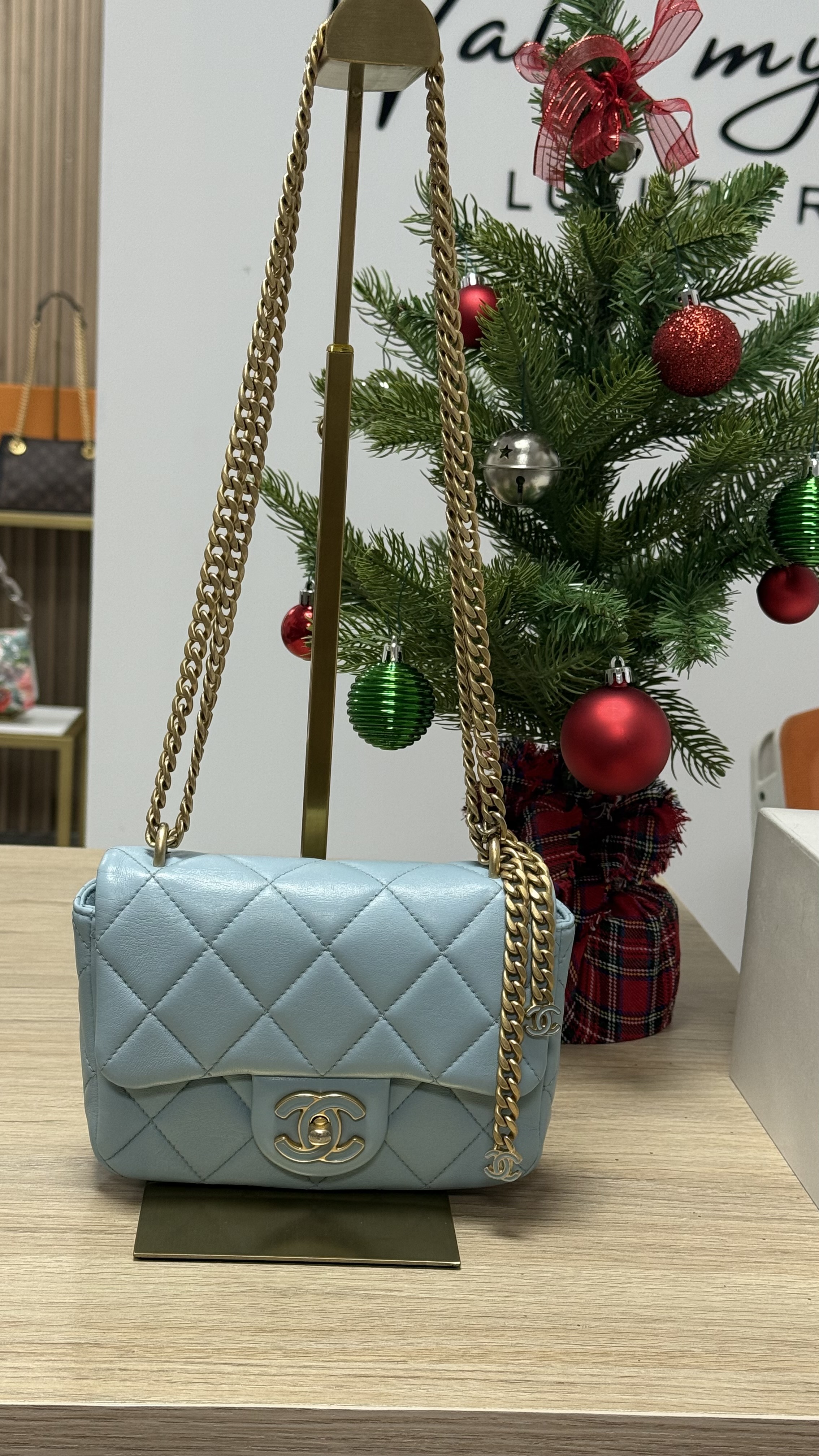 Chanel Mini Flap Bag Celeste Cielo
