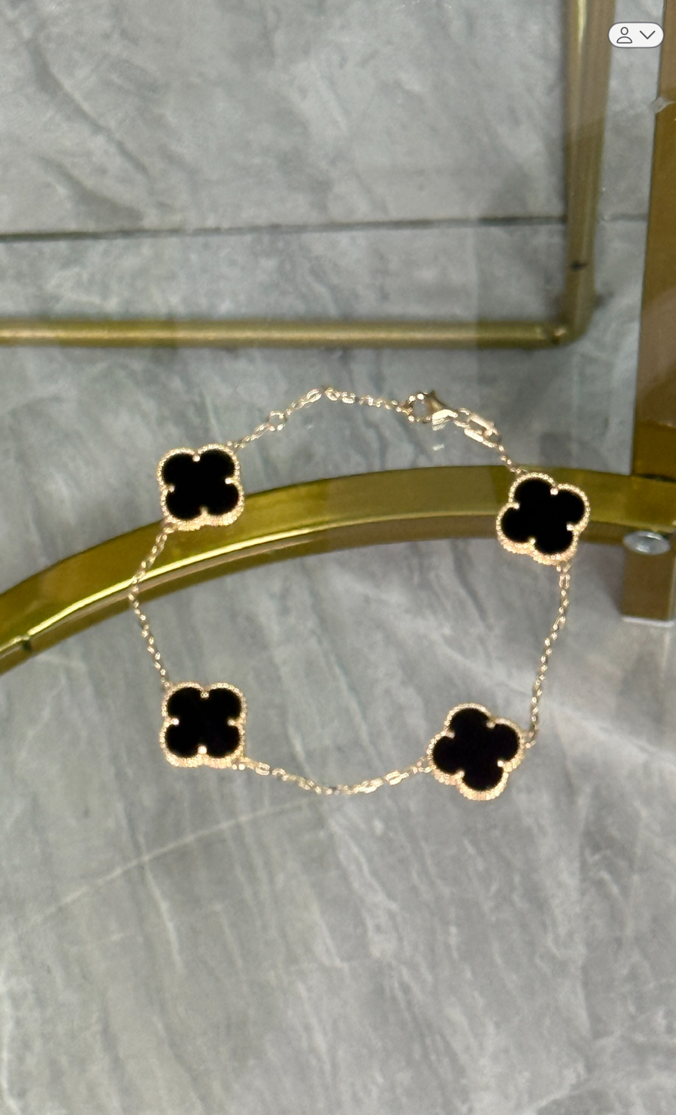 Sin Marca Pulsera Oro 10kt con Onix