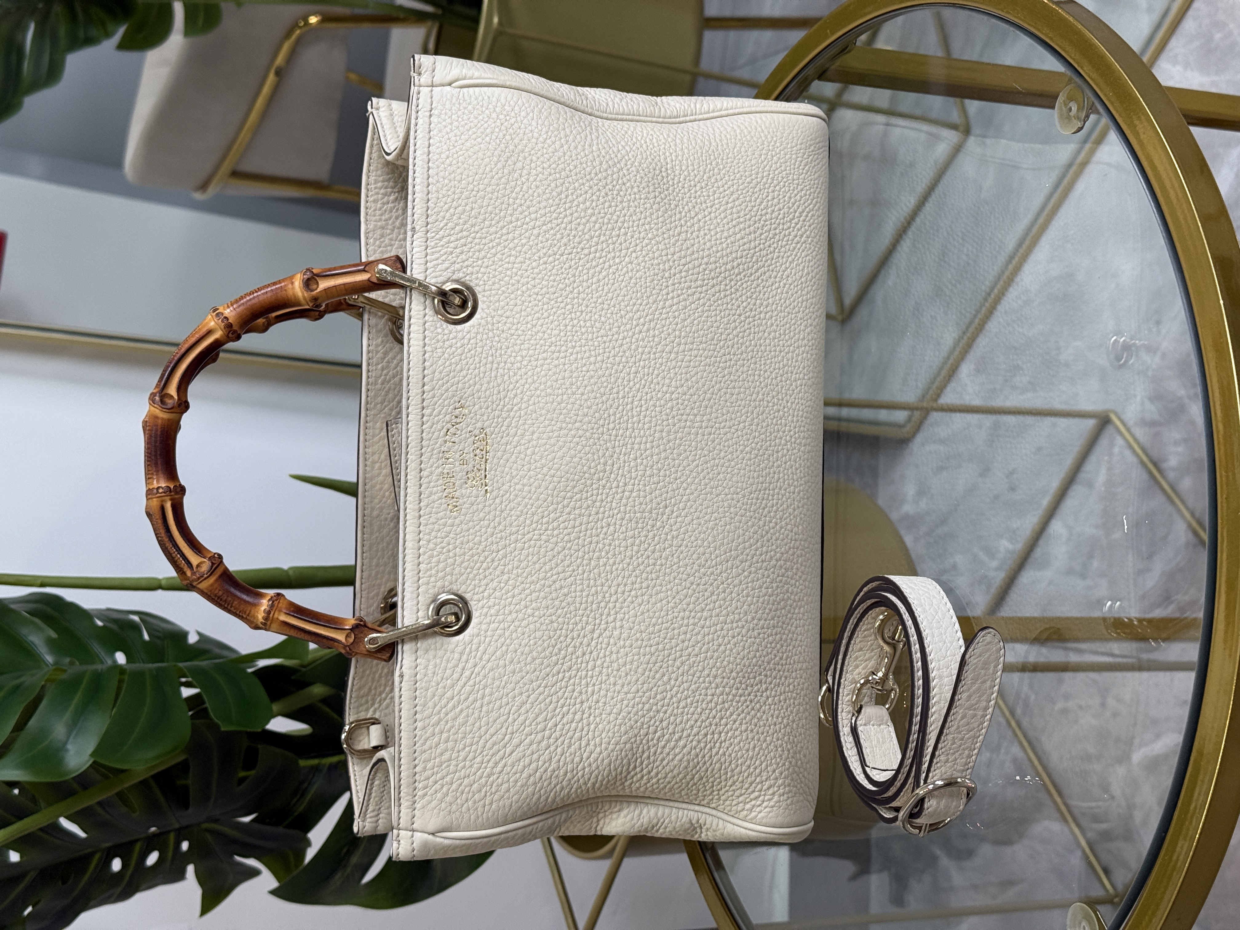 Gucci Bamboo Crossbody/Tote Ivory 