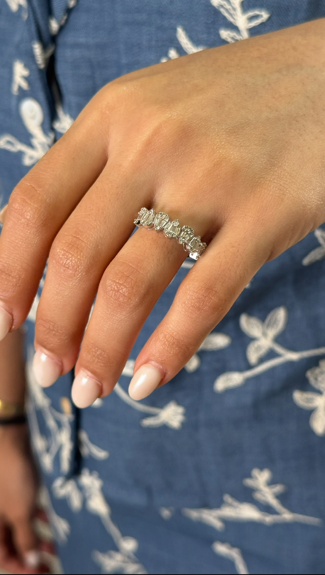 Anillo Oro Blanco 14kt con Diamantes.95ct