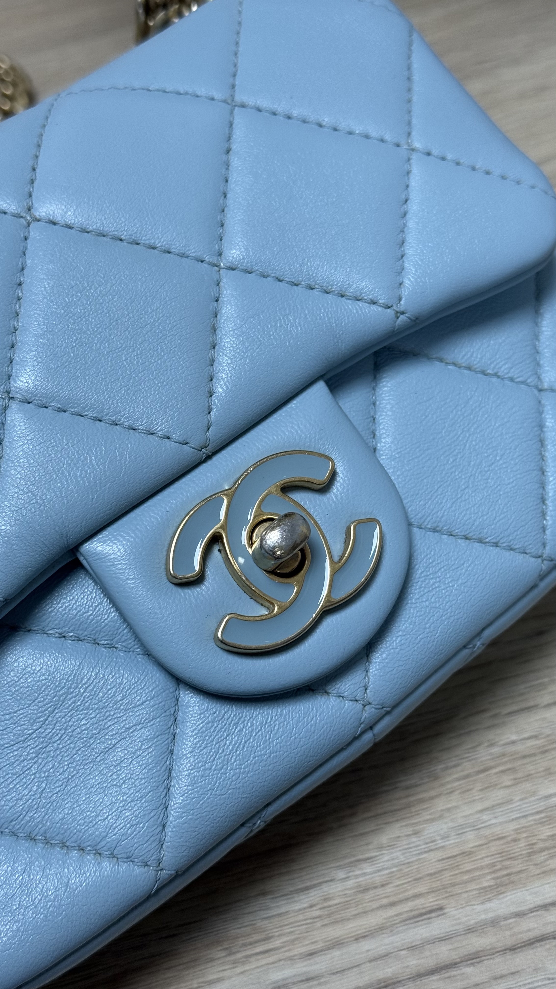 Chanel Mini Flap Bag Celeste Cielo