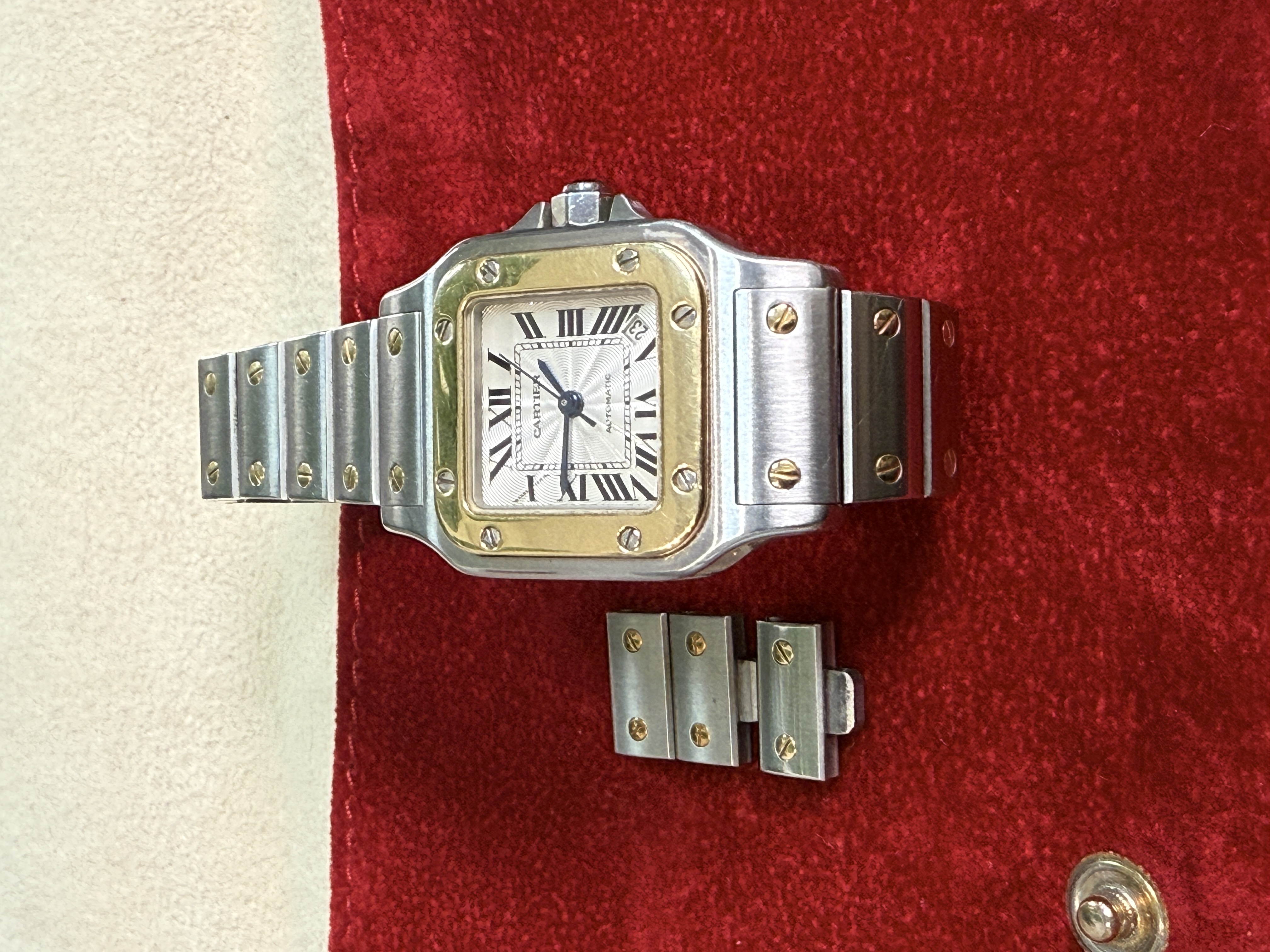Cartier Santos Galbee de Acero y Oro 