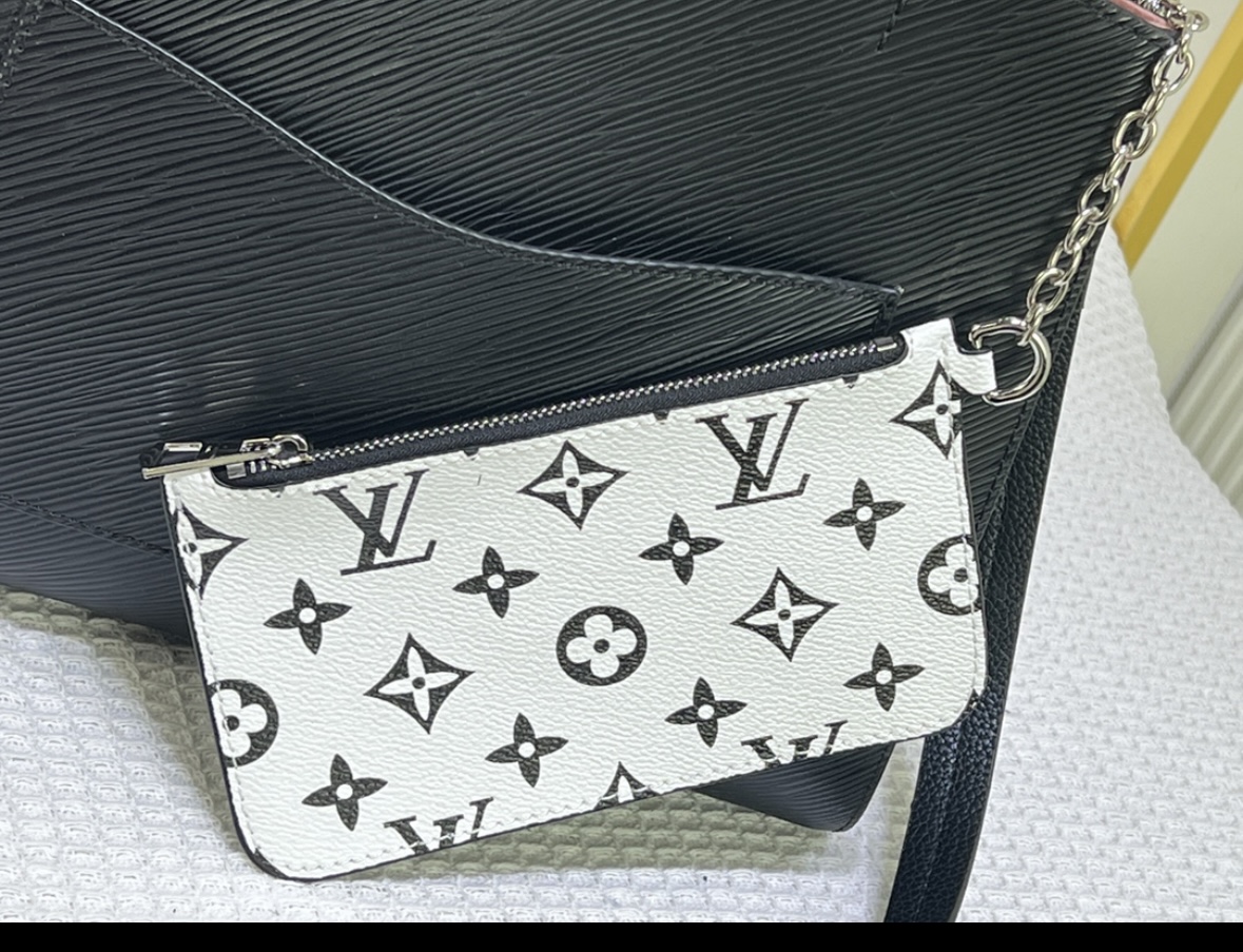 LV Inspired Black Designer Handbag