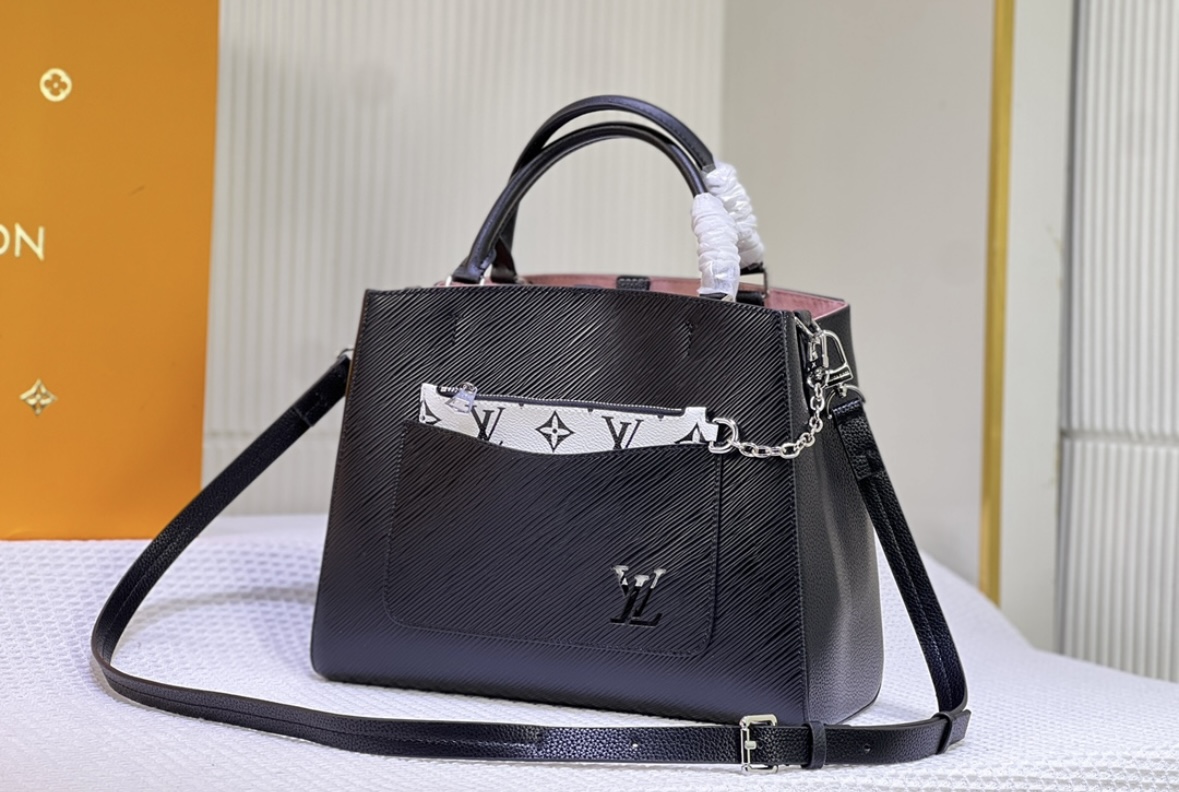 LV Inspired Black Designer Handbag