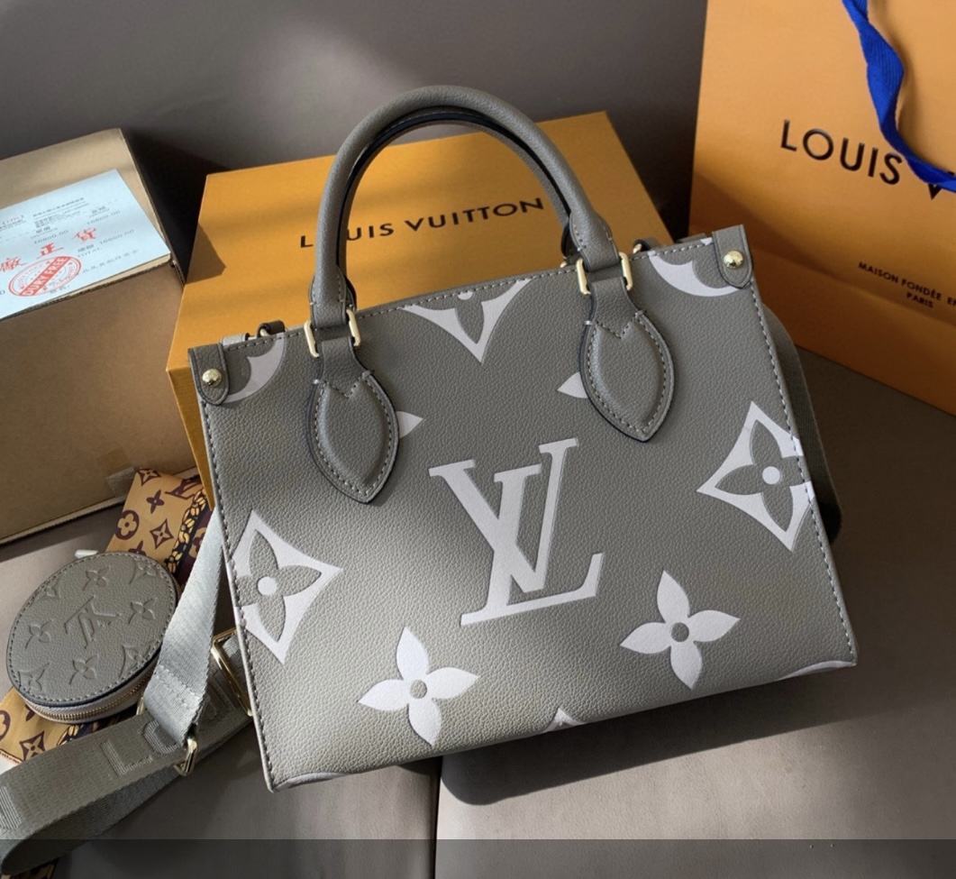 LV Inspired On the Go MM Handbag - Grey