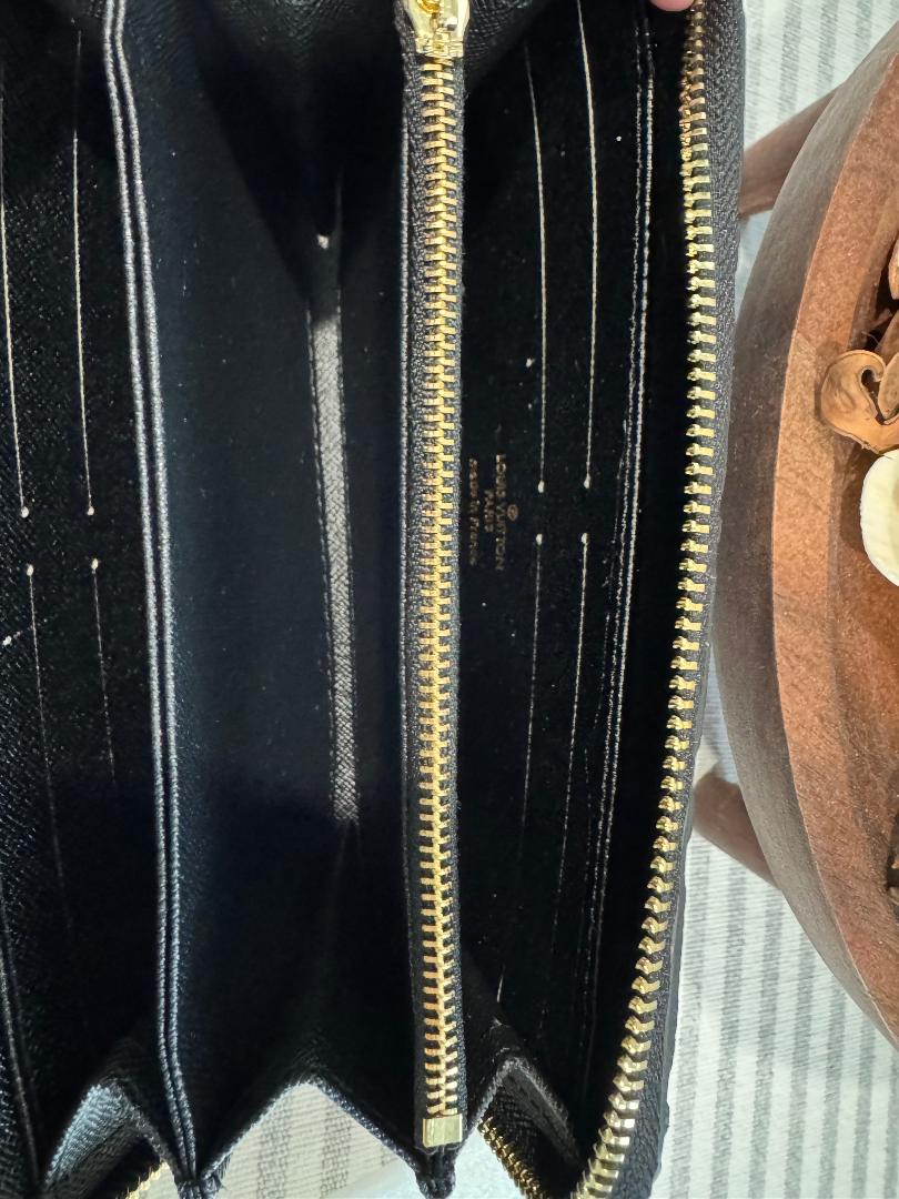 LV Inspired Black Monogram Wallet