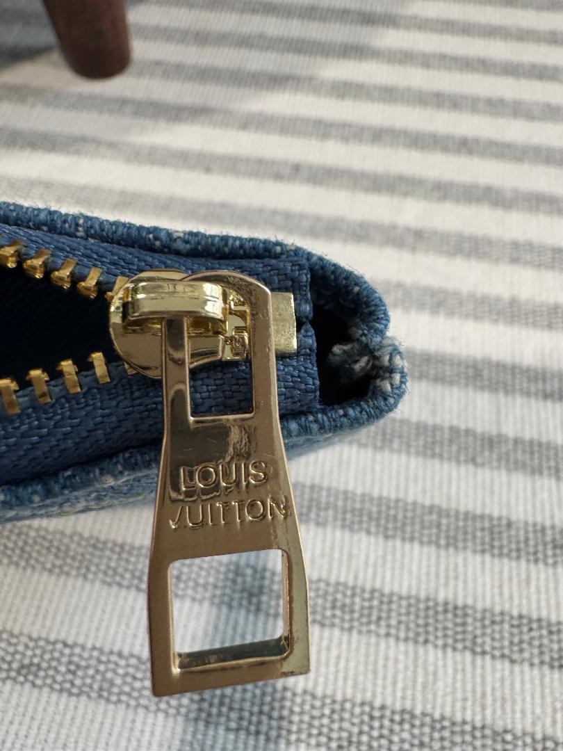LV Inspired Denim Keychain Pouch