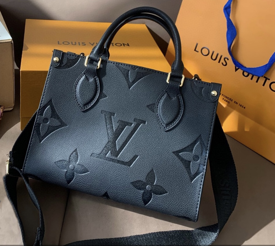 LV Inspired On the Go MM Handbag - Black