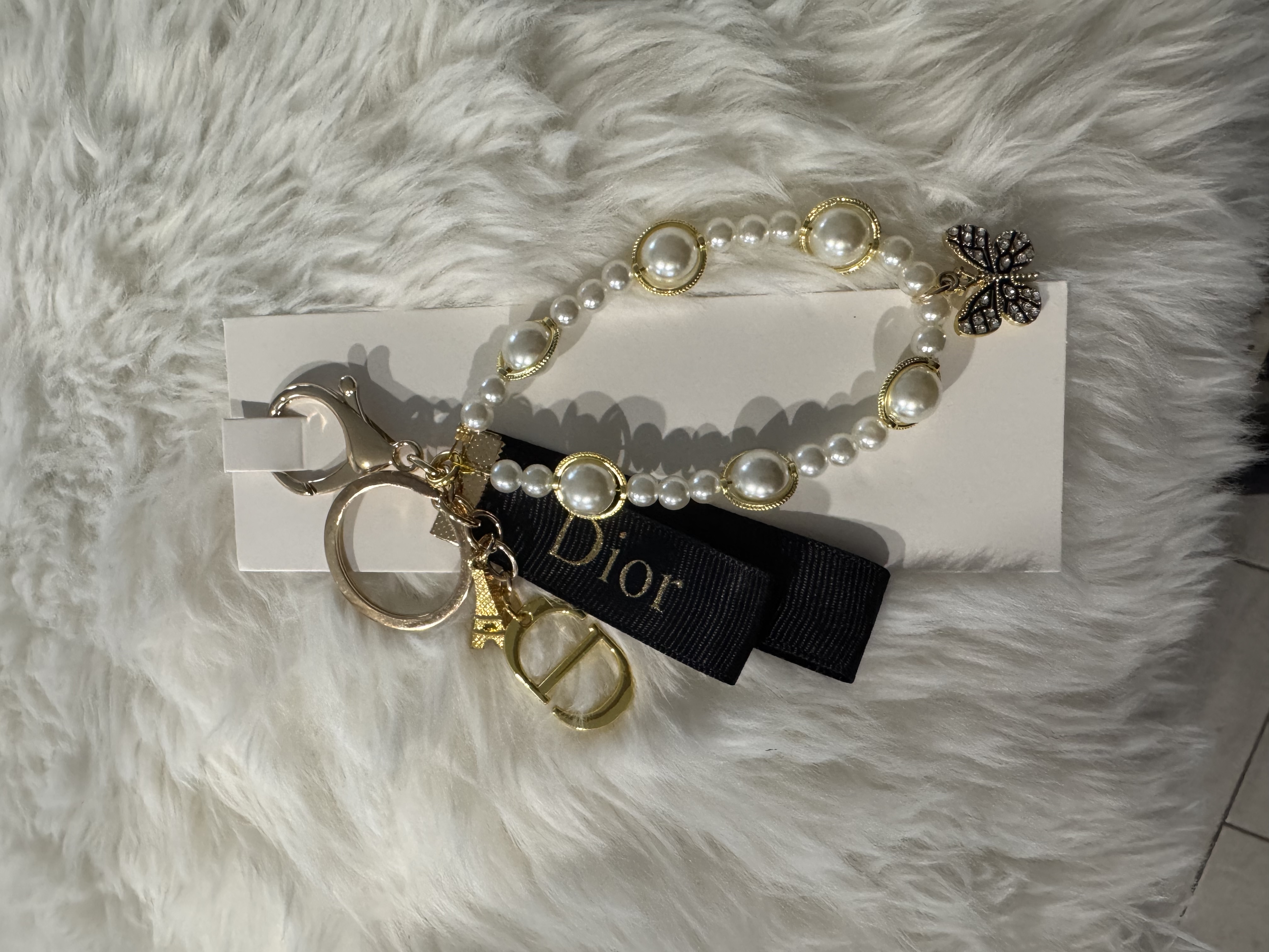 Authentic Dior Elegant Pearl Keychain / Bag Charm
