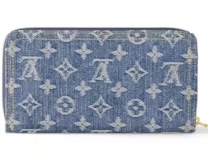 LV Inspired Denim Blue Zipper Wallet