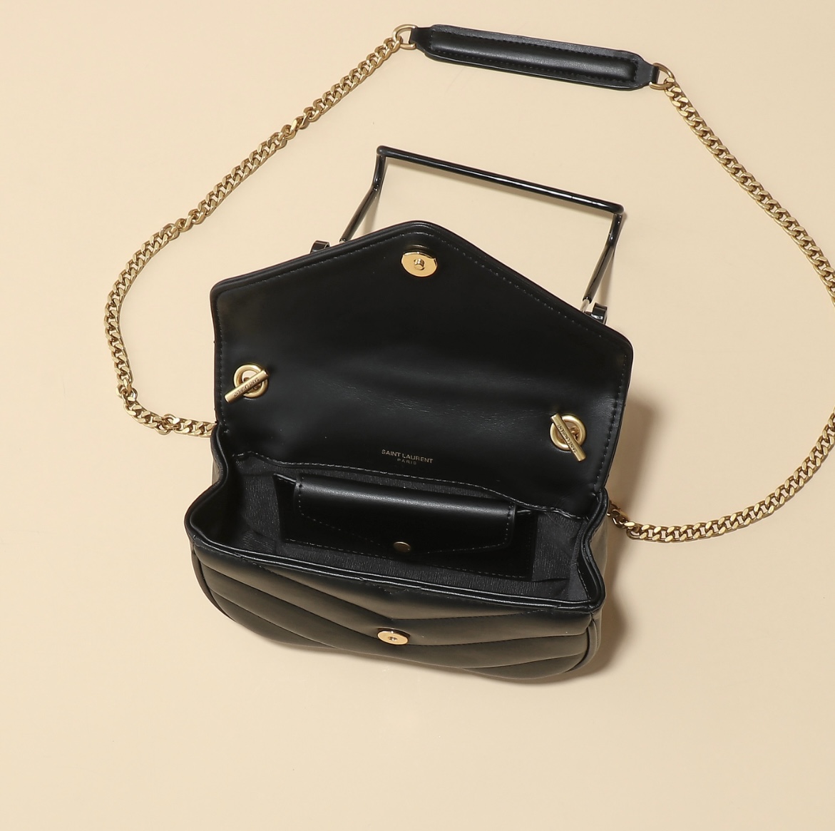 YSL Inspired Elegant Black Leather Handbag