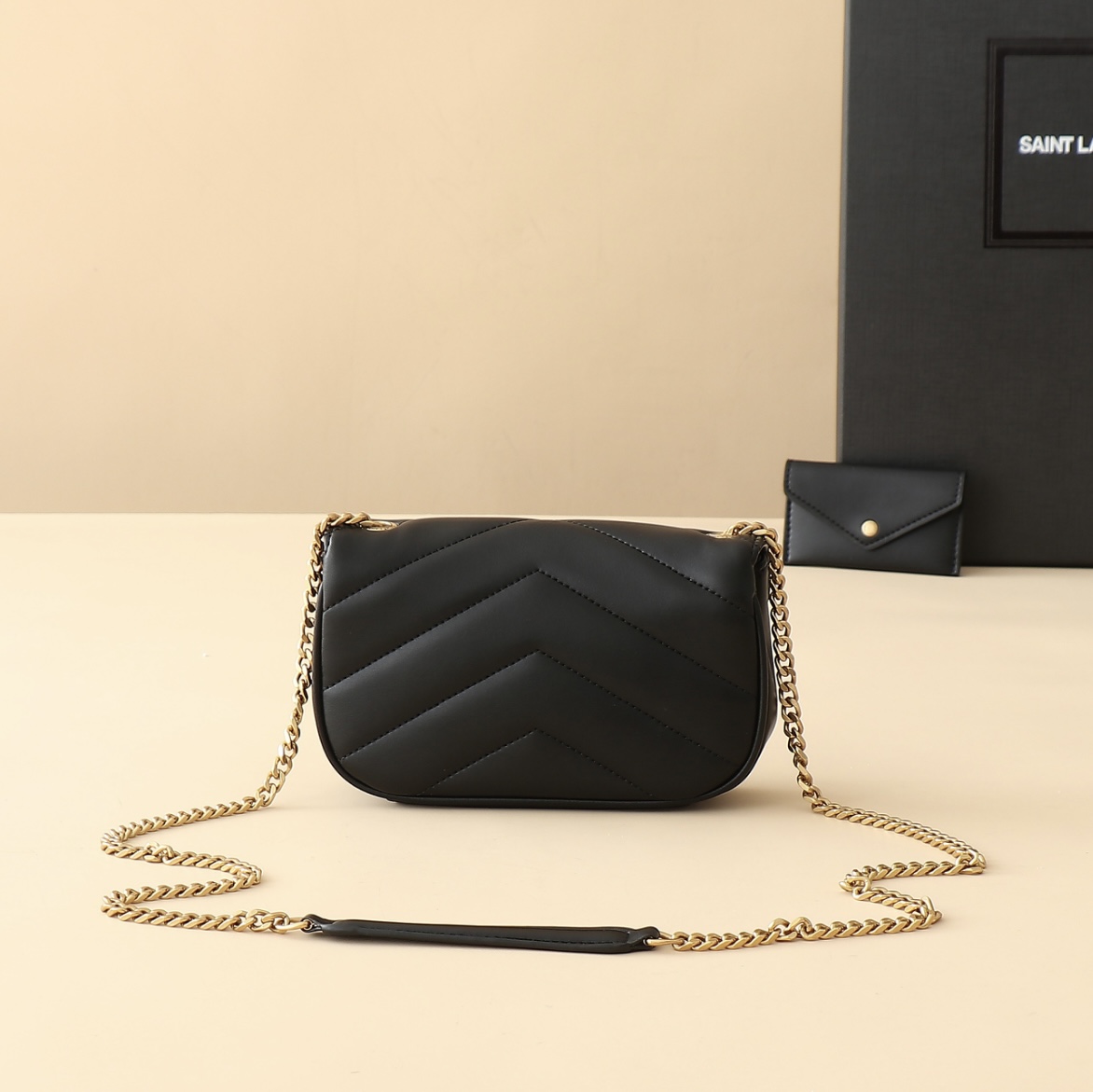 YSL Inspired Elegant Black Leather Handbag